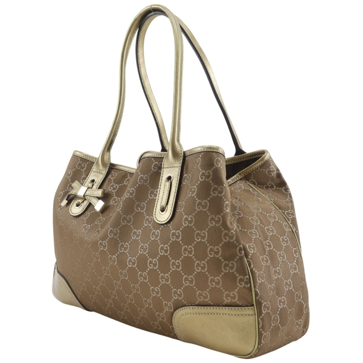 Gucci Gold Gg Canvas Tote Bag (Pre-Owned)