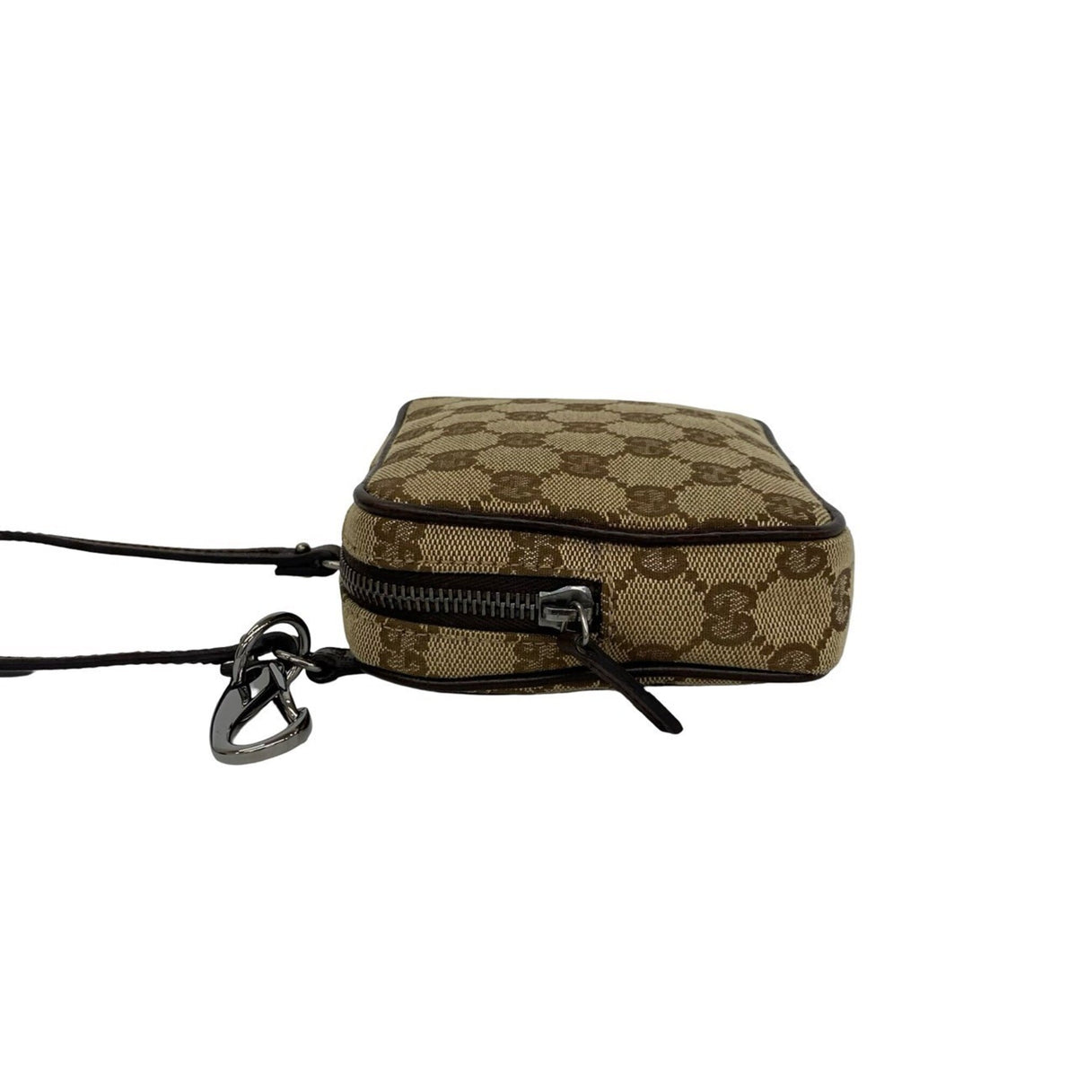 Gucci Brown Canvas Leather Pochette Shoulder Bag (Pre-Owned)