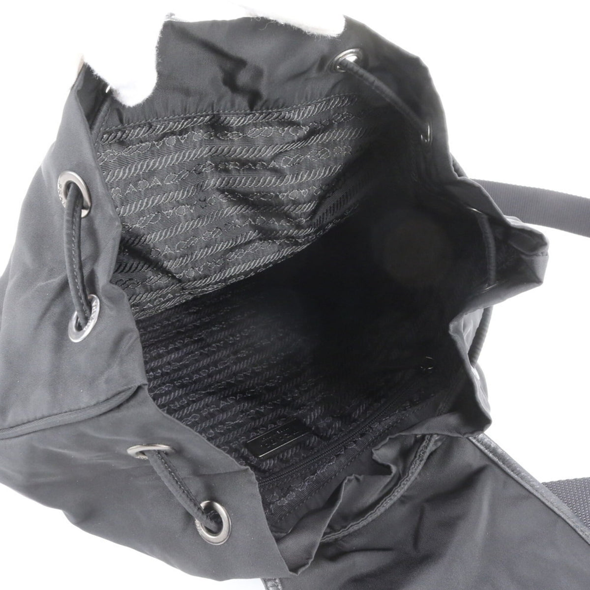 Prada Black Leather Nylon Backpack (Pre-Owned)