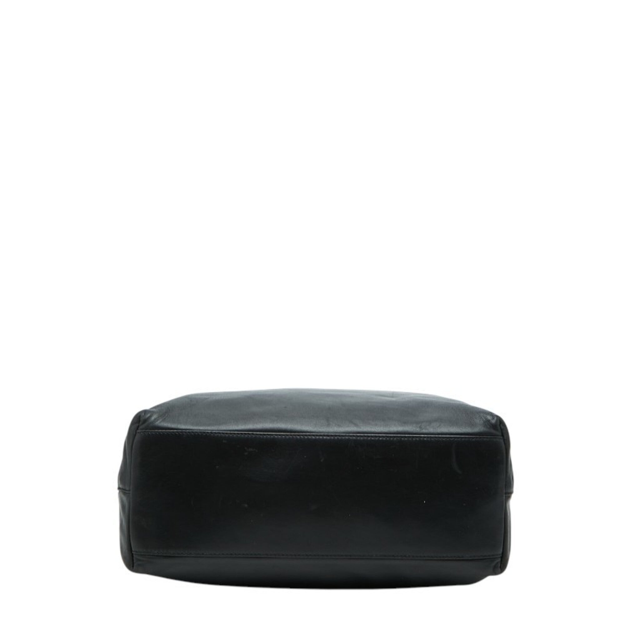 Prada Black Leather Plastic Handbag Tote Bag (Pre-Owned)