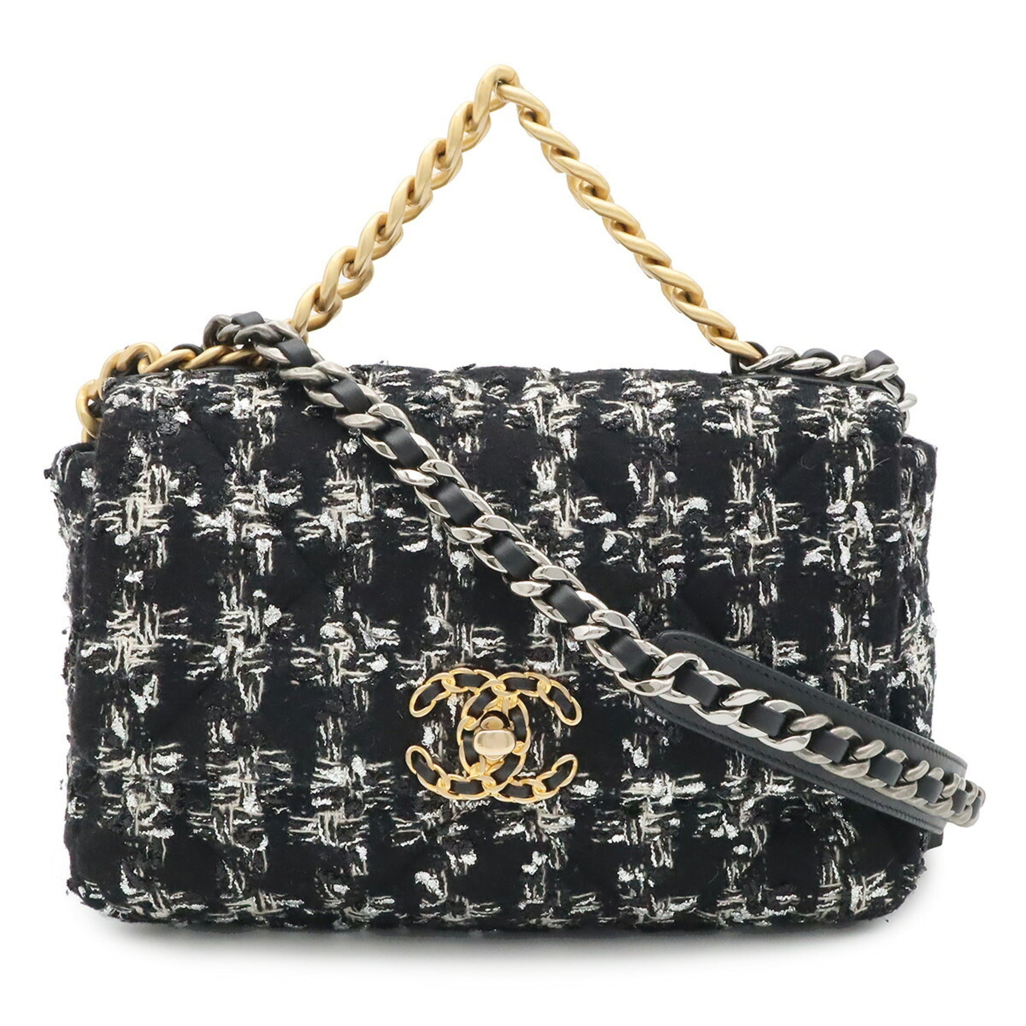 Chanel Black Tweed Shoulder Bag (Pre-Owned)