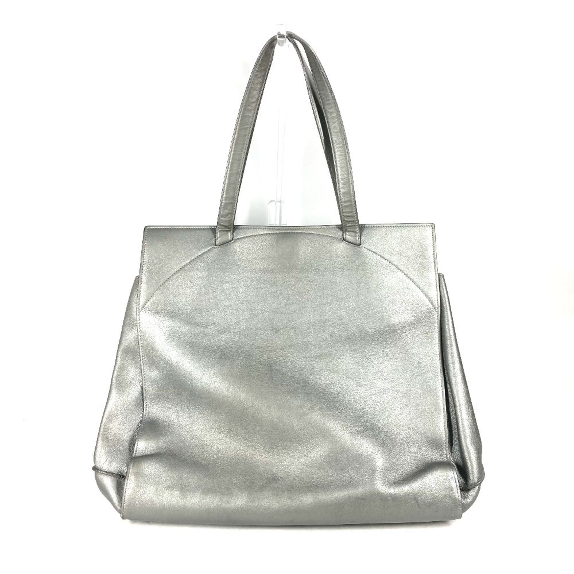Bvlgari Silver Leather Shoulder Bag Tote Bag (Pre-Owned)
