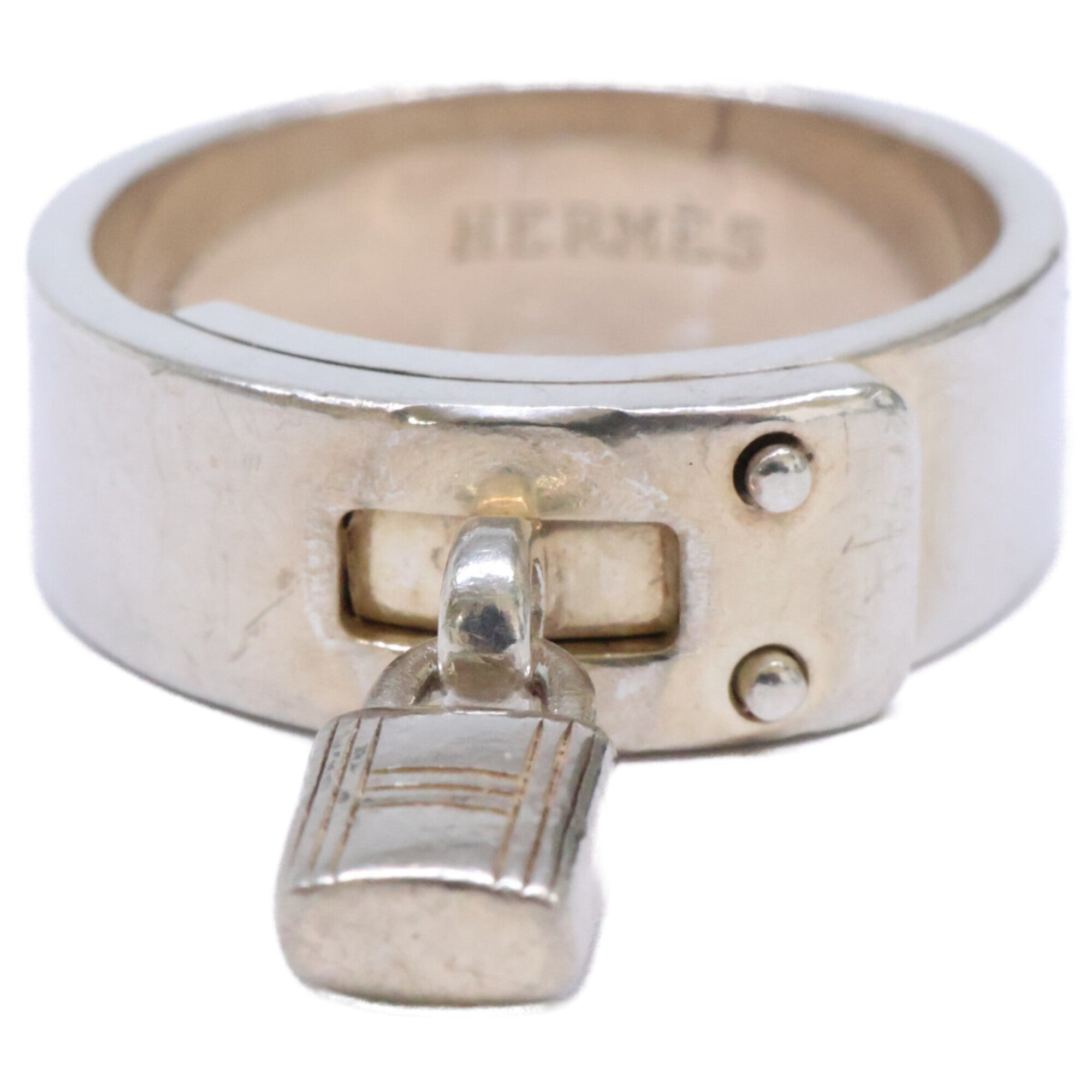 Hermes Silver Silver 925 Band Ring (Pre-Owned)