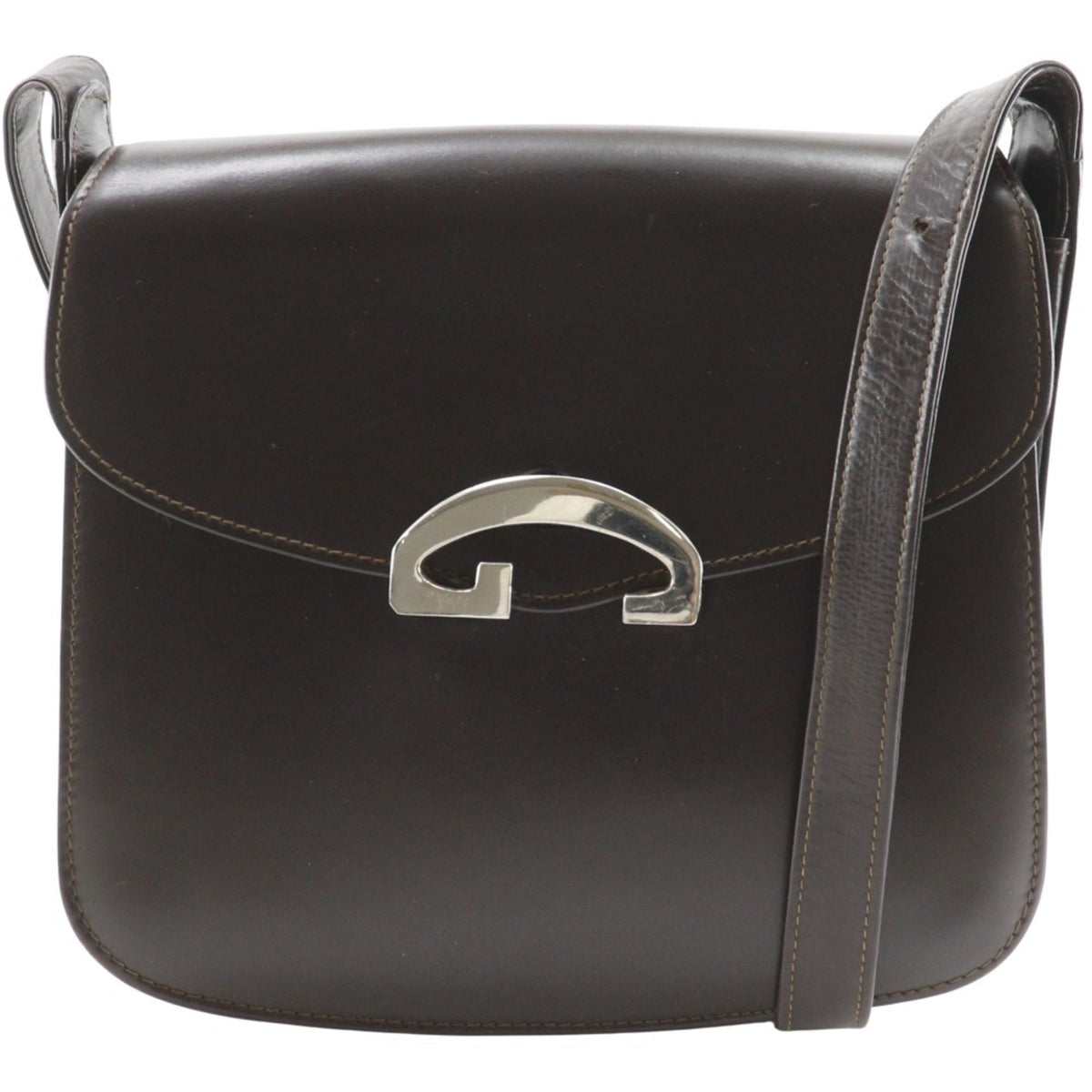 Gucci Brown Leather Shoulder Bag (Pre-Owned)