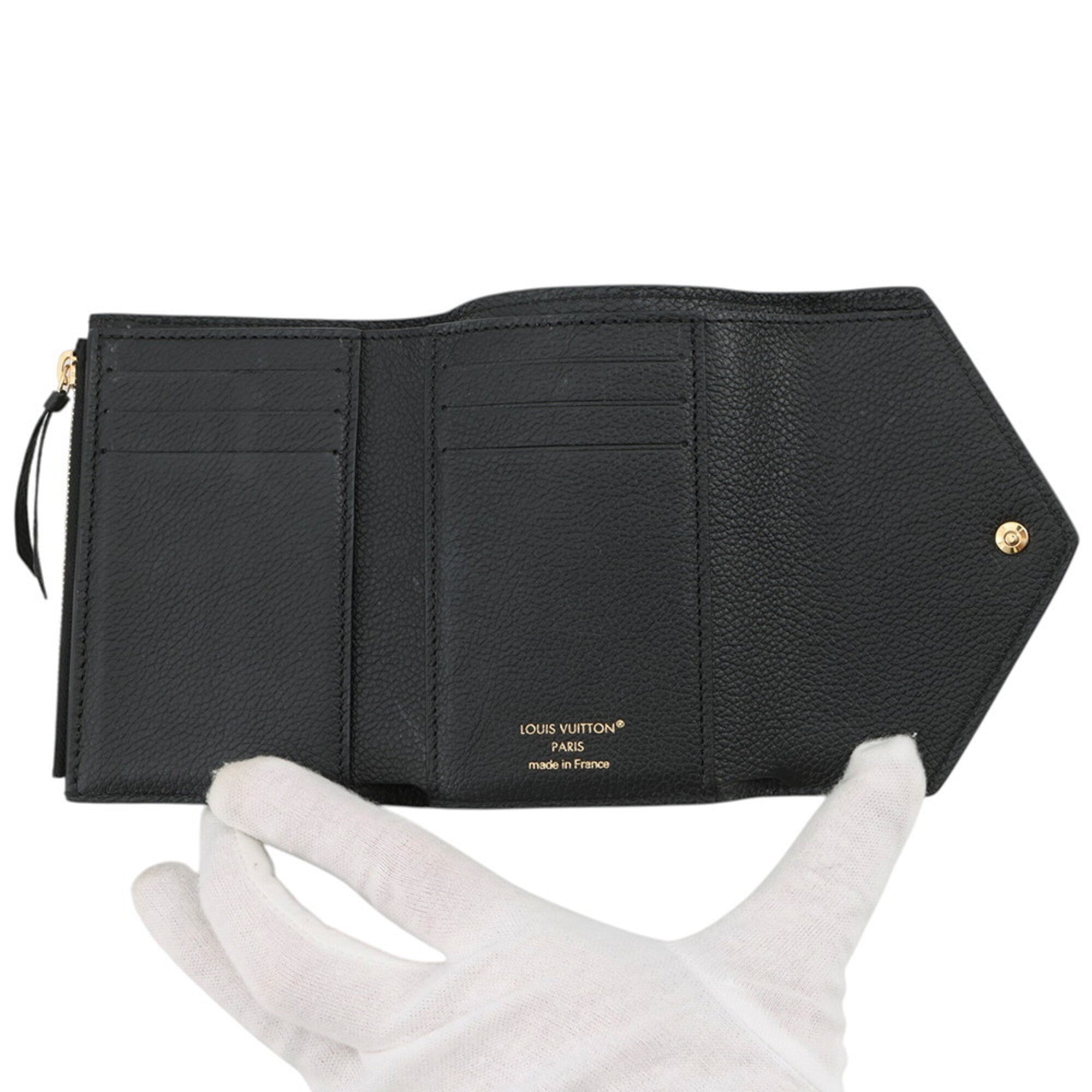 Louis Vuitton Beige Black Noir Monogram Empreinte Wallet (Tri-Fold) (Pre-Owned)
