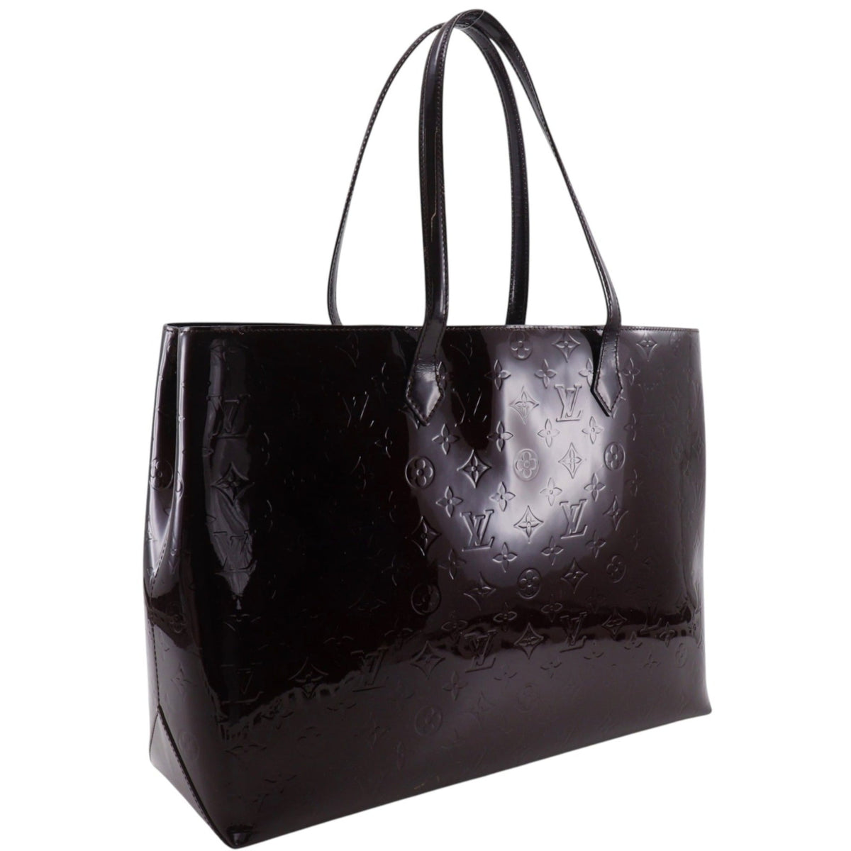 Louis Vuitton Monogram Vernis Red Color Wine Monogram Vernis Tote Bag (Pre-Owned)