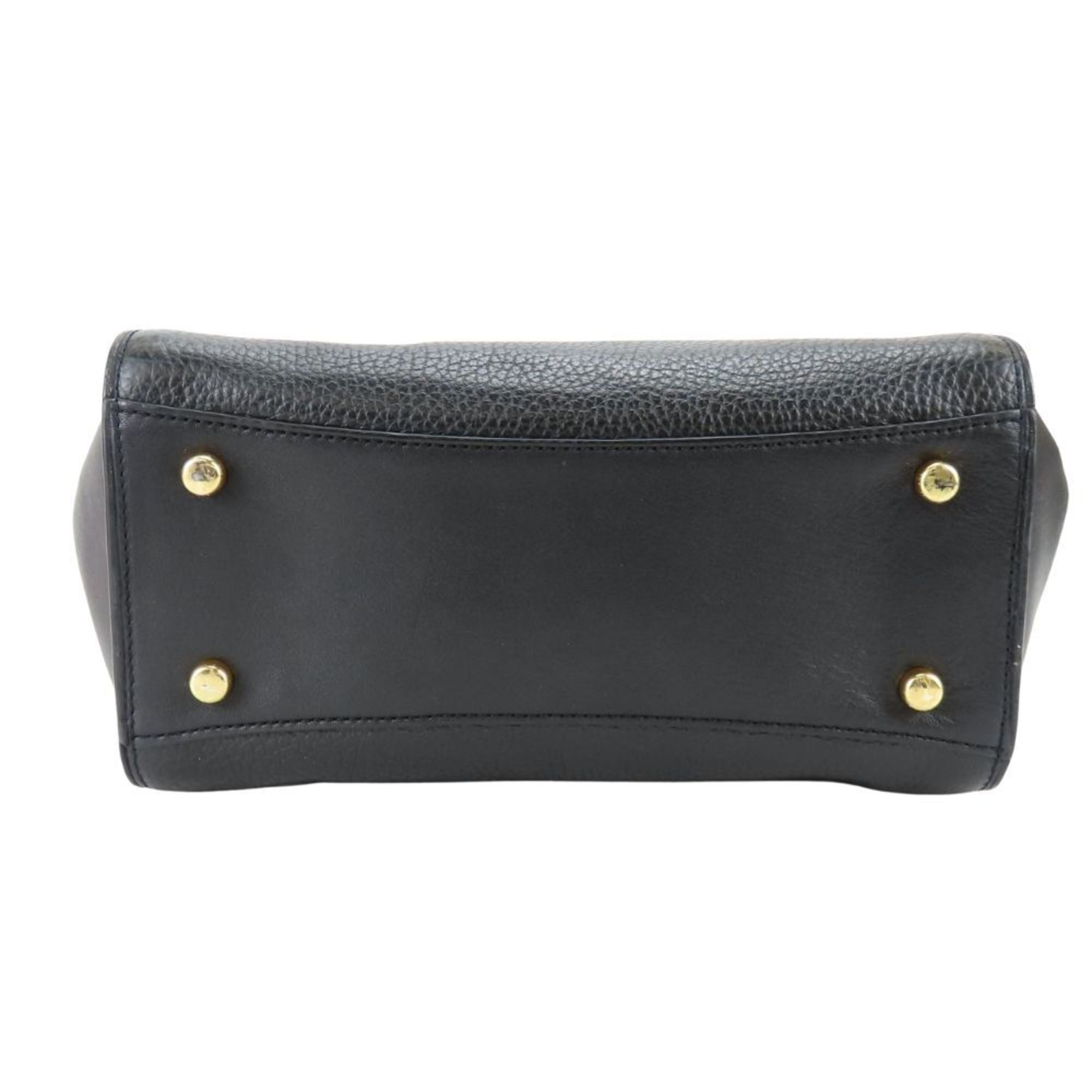 Coach Black Leather Handbag Shoulder Bag (Pre-Owned)