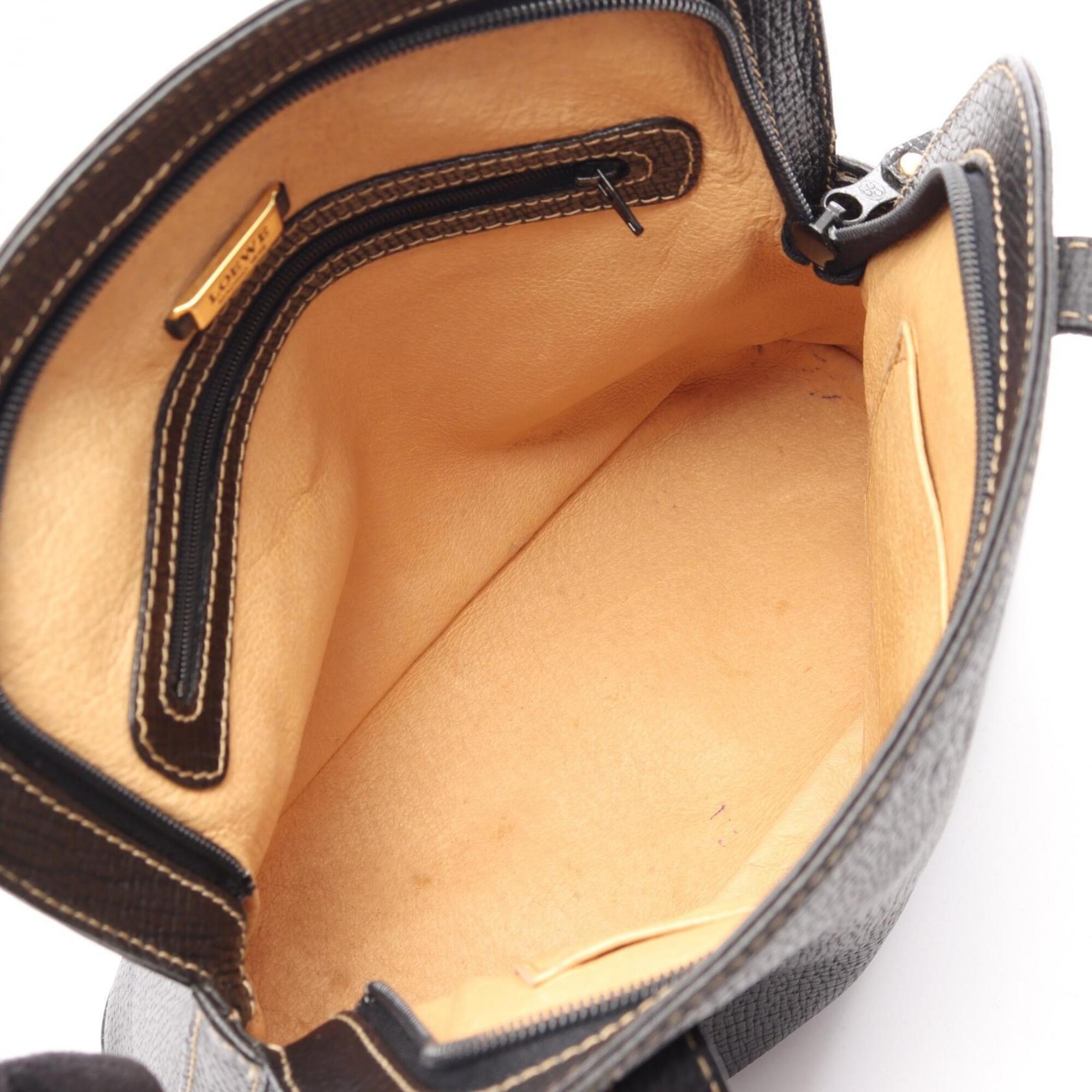 Loewe Black Leather Handbag Tote Bag (Pre-Owned)