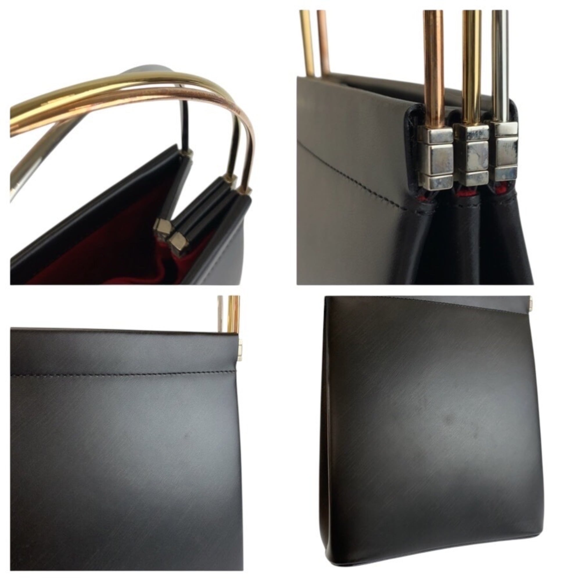 Cartier Black Leather Handbag Vanity Bag (Pre-Owned)