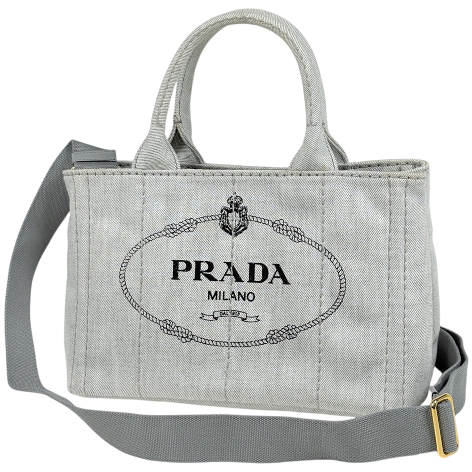 Prada White Denim Tote Bag (Pre-Owned)