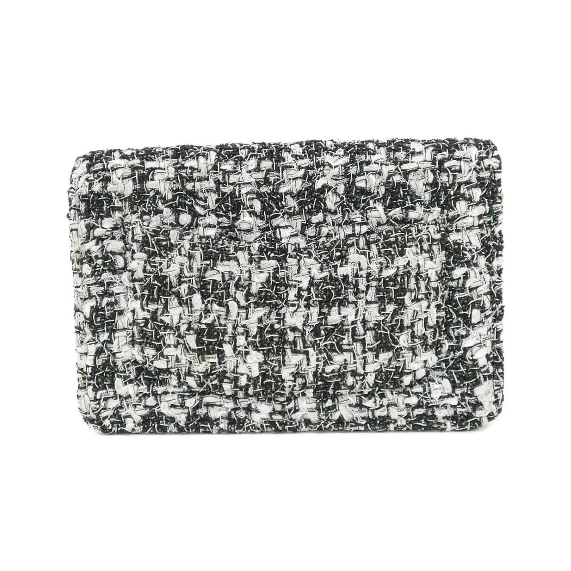 Chanel Navy White Tweed Chain/Shoulder Wallet (Pre-Owned)