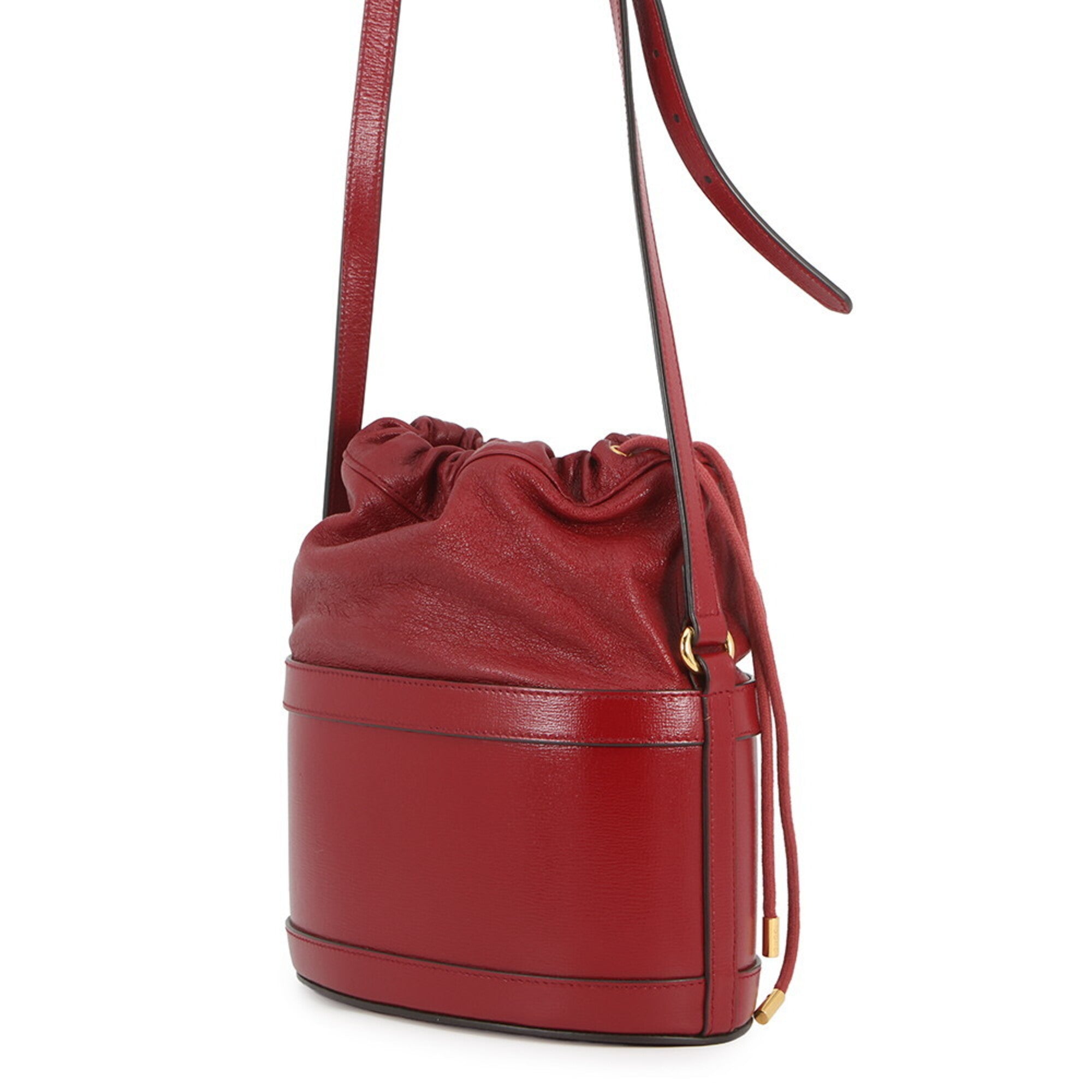 Gucci Horsebit Red Color Leather Handbag Shoulder Bag (Pre-Owned)