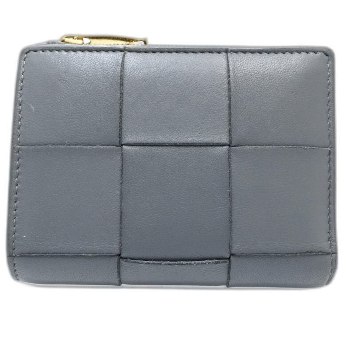 Bottega Veneta Gray Leather Wallet (Bi-Fold) (Pre-Owned)