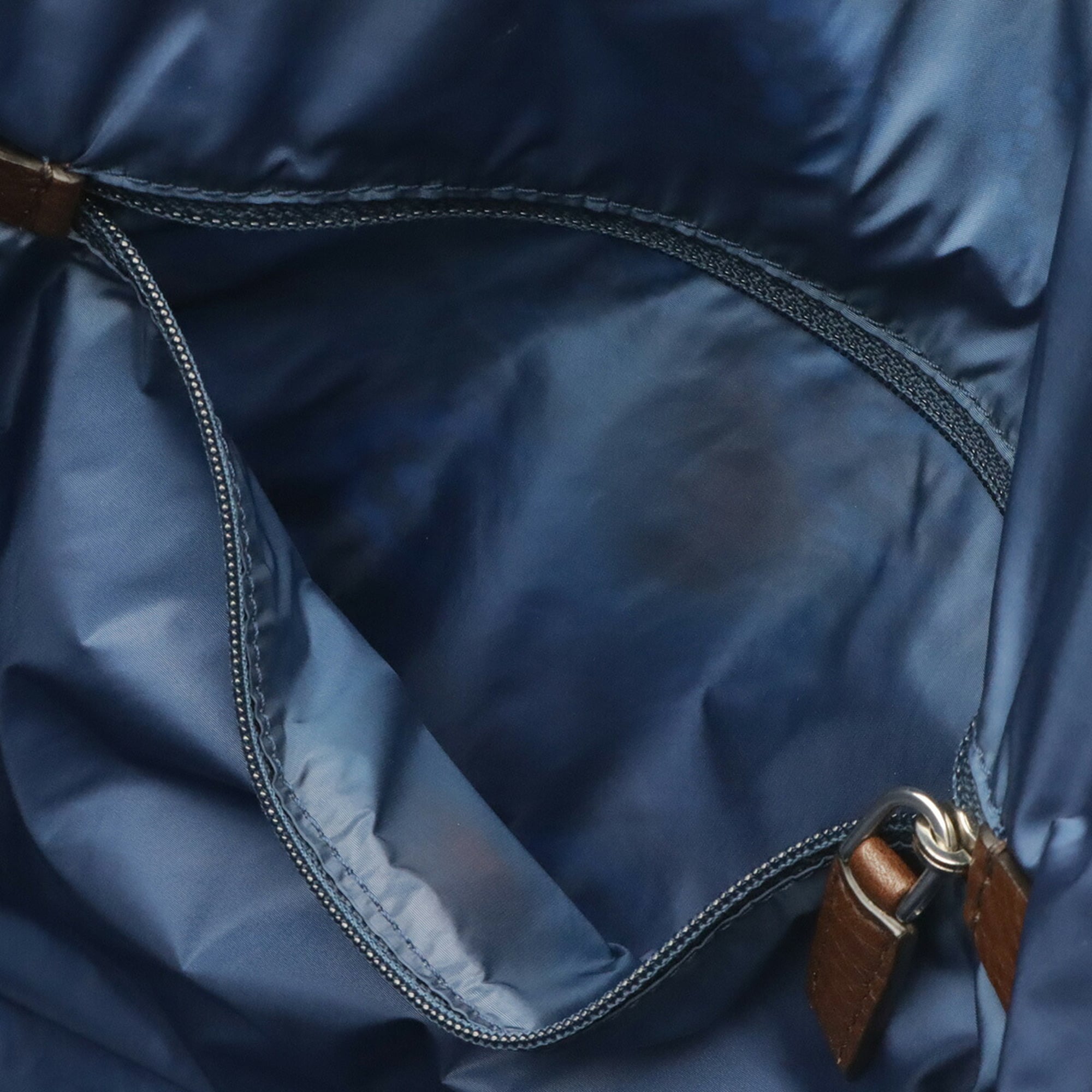 Prada Blue Brown Navy Tessuto Tote Bag (Pre-Owned)