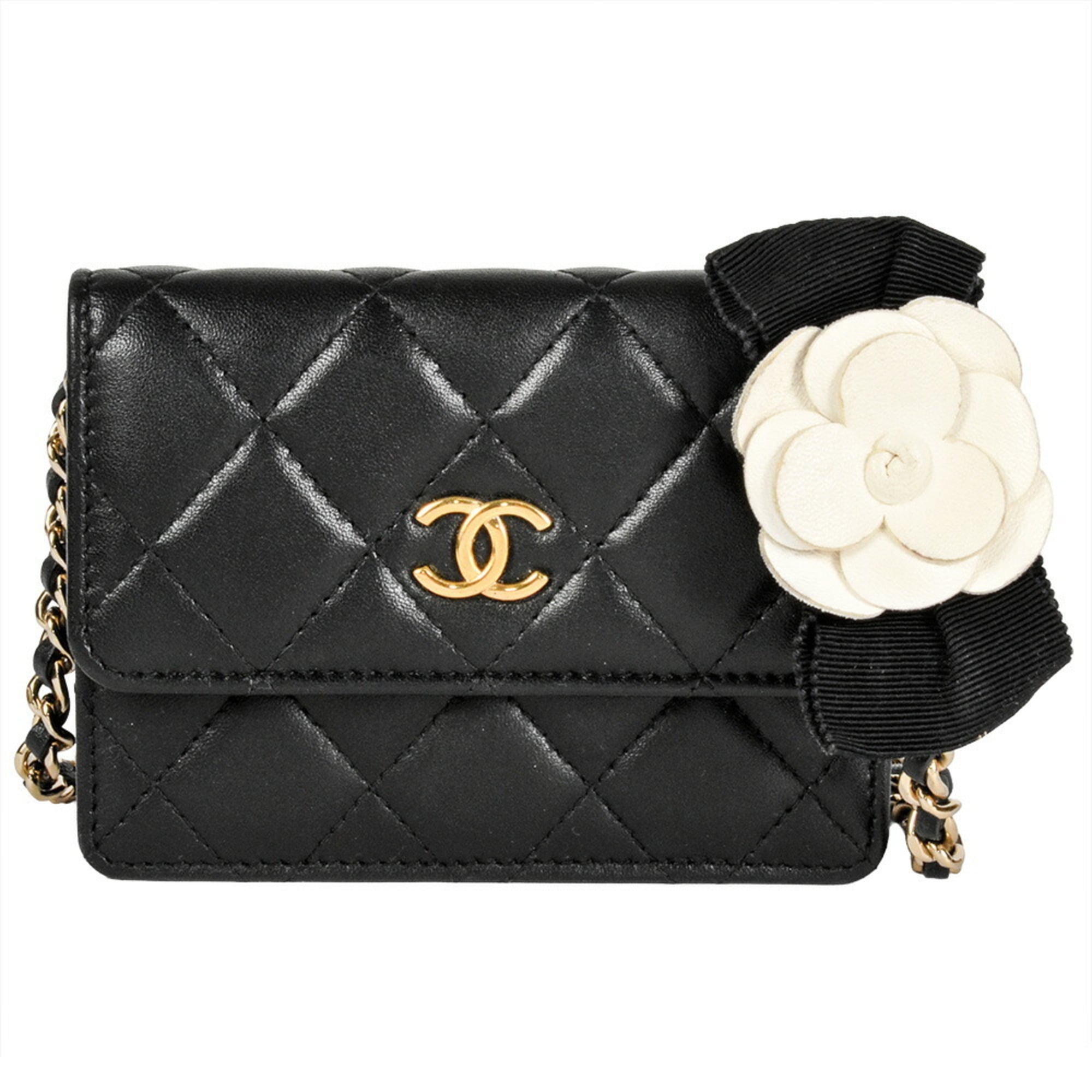 Chanel Matelasse Black Leather Shoulder Bag (Pre-Owned)