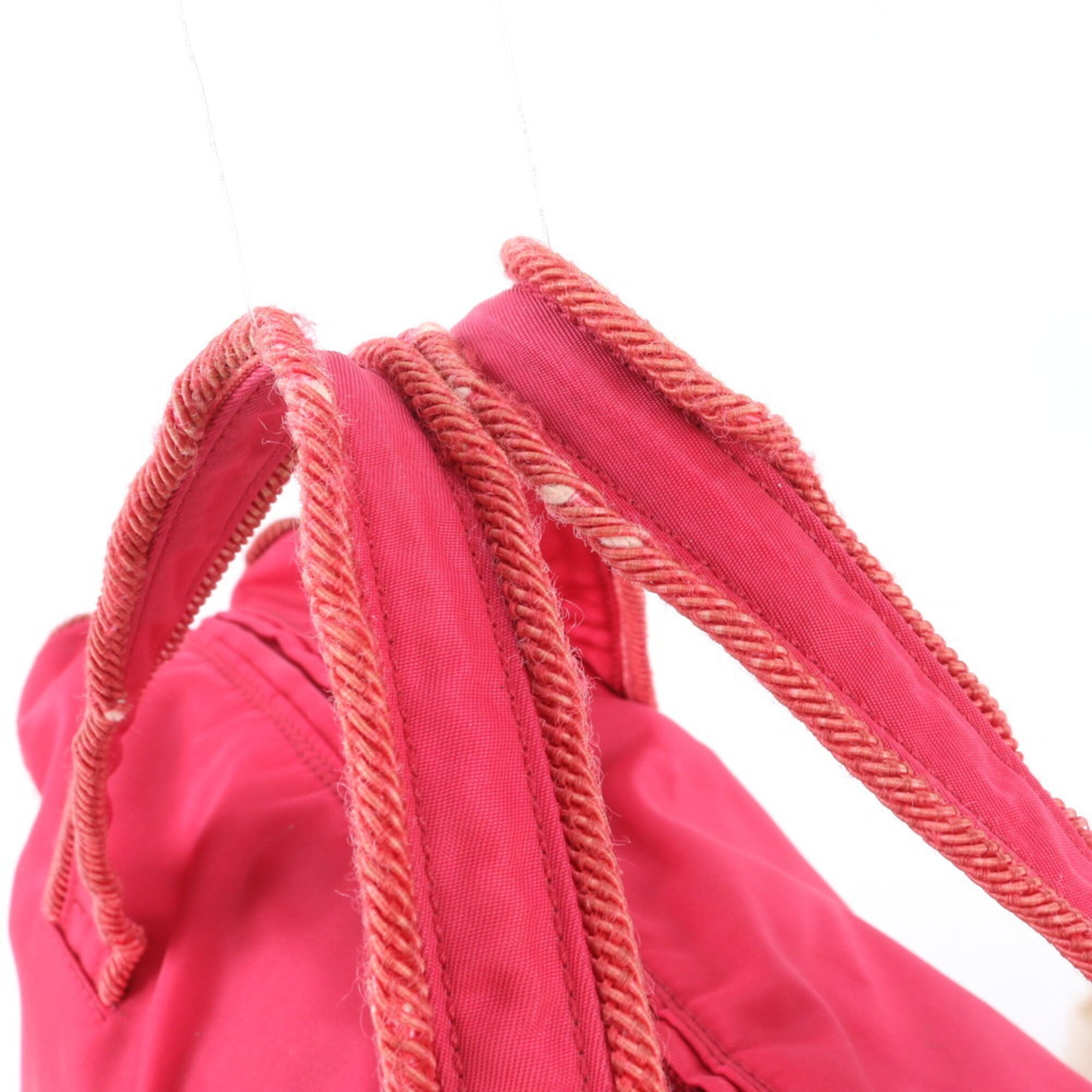 Prada Pink Nylon Handbag Tote Bag (Pre-Owned)