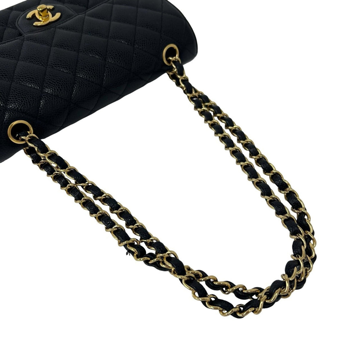 Chanel Black Grained Calfskin Shoulder Bag (Pre-Owned)