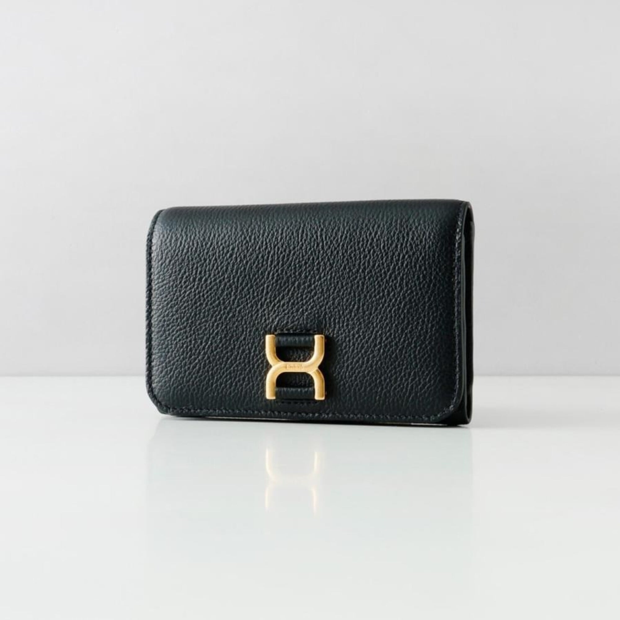 Chloé Marcie Black Leather Wallet (Tri-Fold) (Pre-Owned)