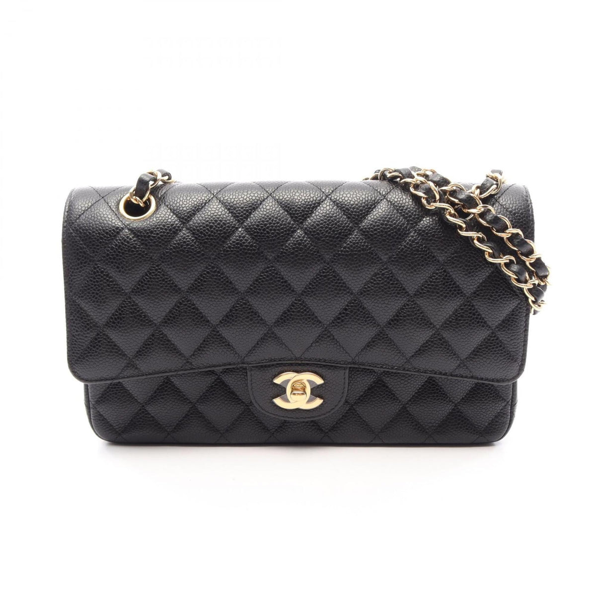 Chanel Black Grained Calfskin Handbag Shoulder Bag (Pre-Owned)