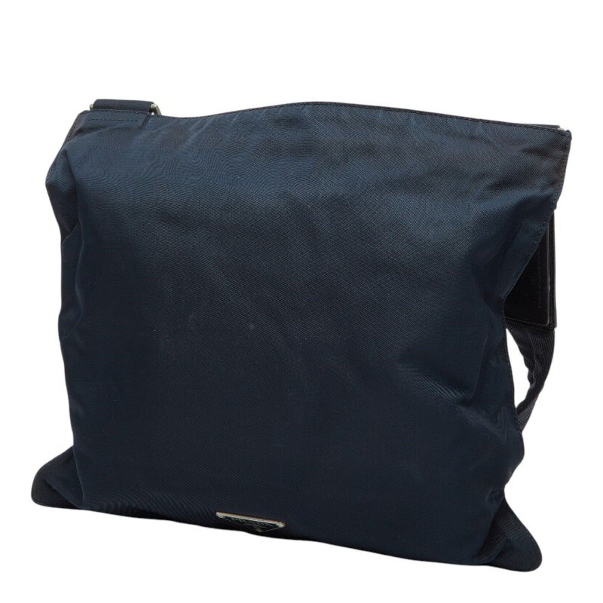 Prada Navy Nylon Leather Shoulder Bag (Pre-Owned)
