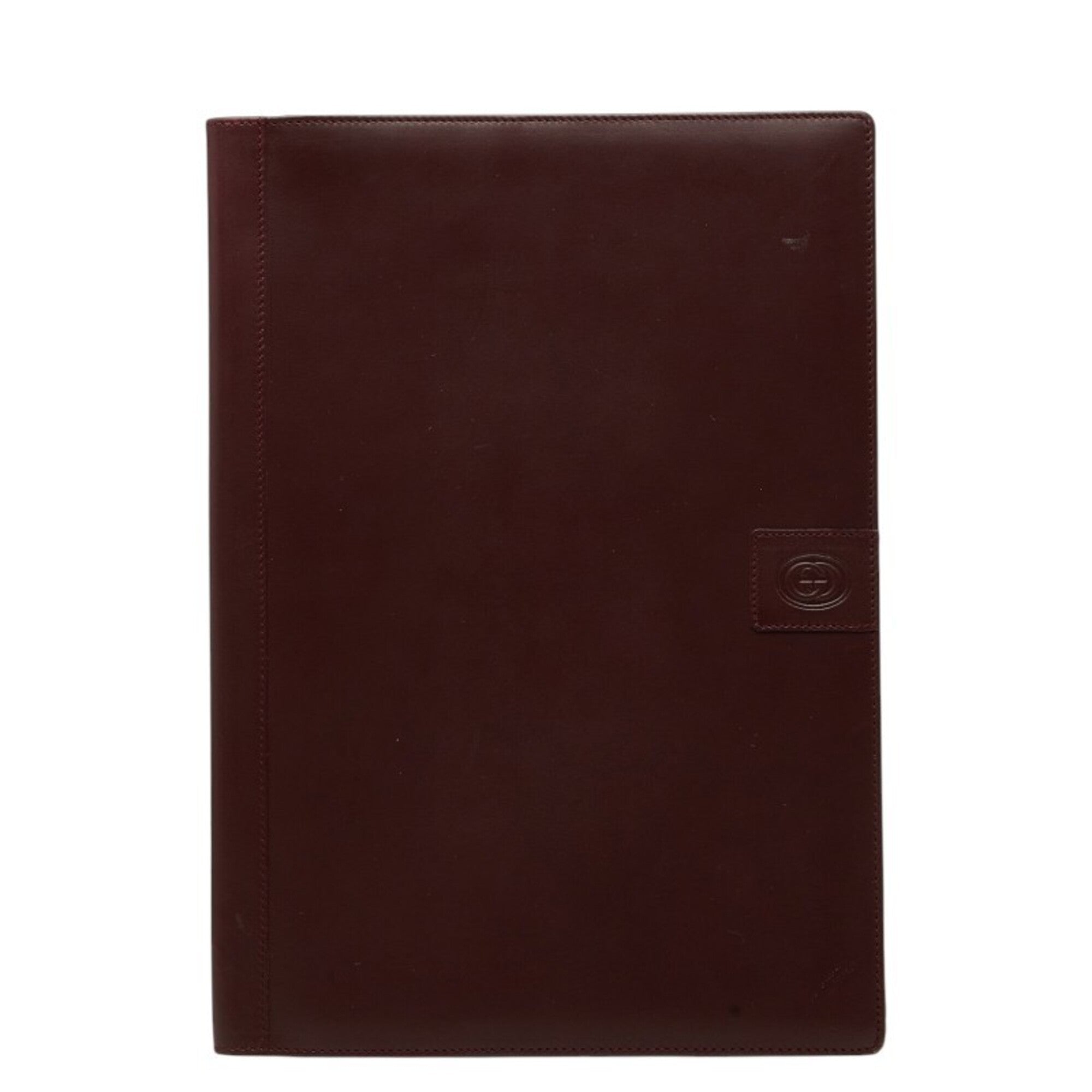 Gucci Bordeaux Red Color Wine Leather Document Case (Pre-Owned)