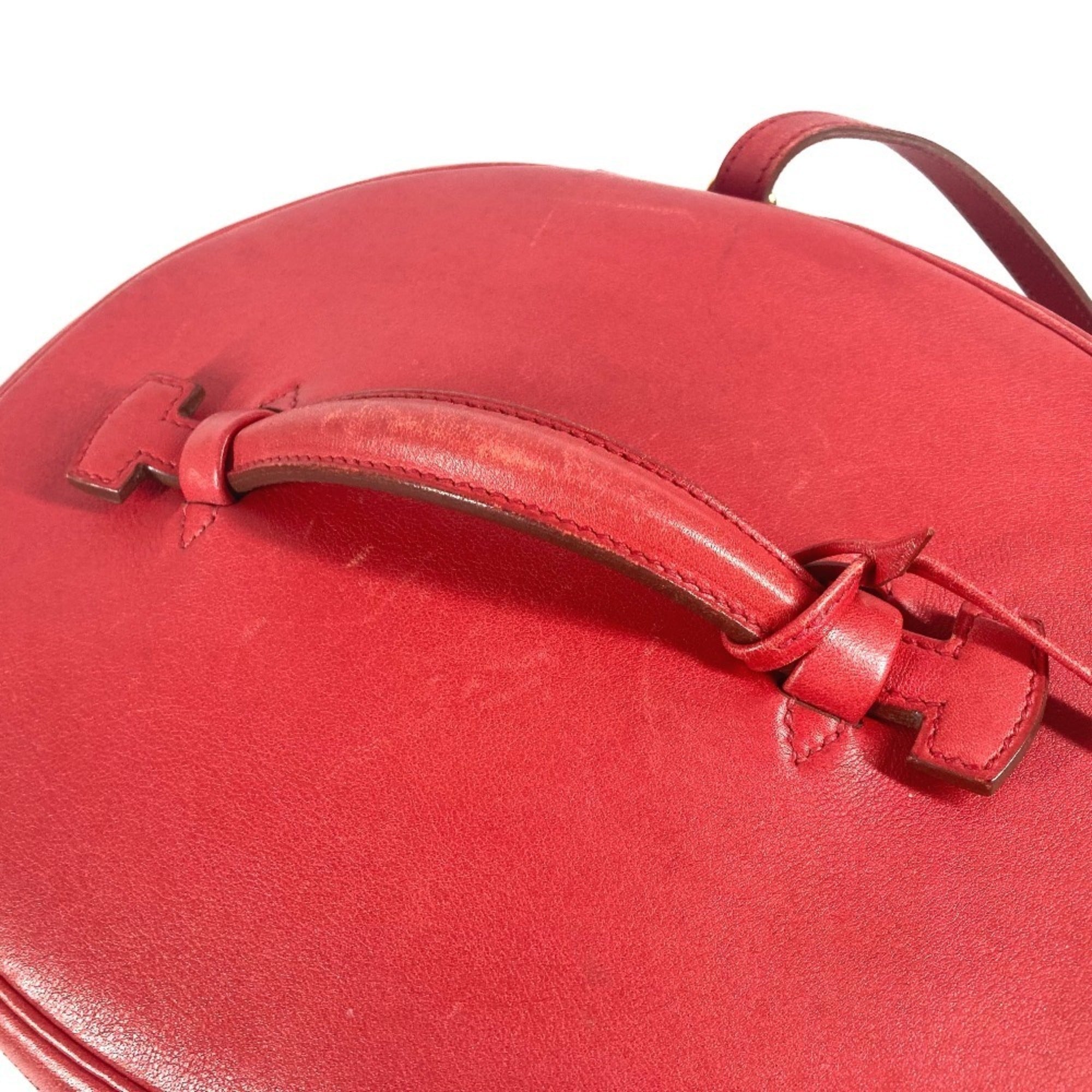 Hermes Intercity Red Color Leather Handbag Shoulder Bag Vanity Bag (Pre-Owned)