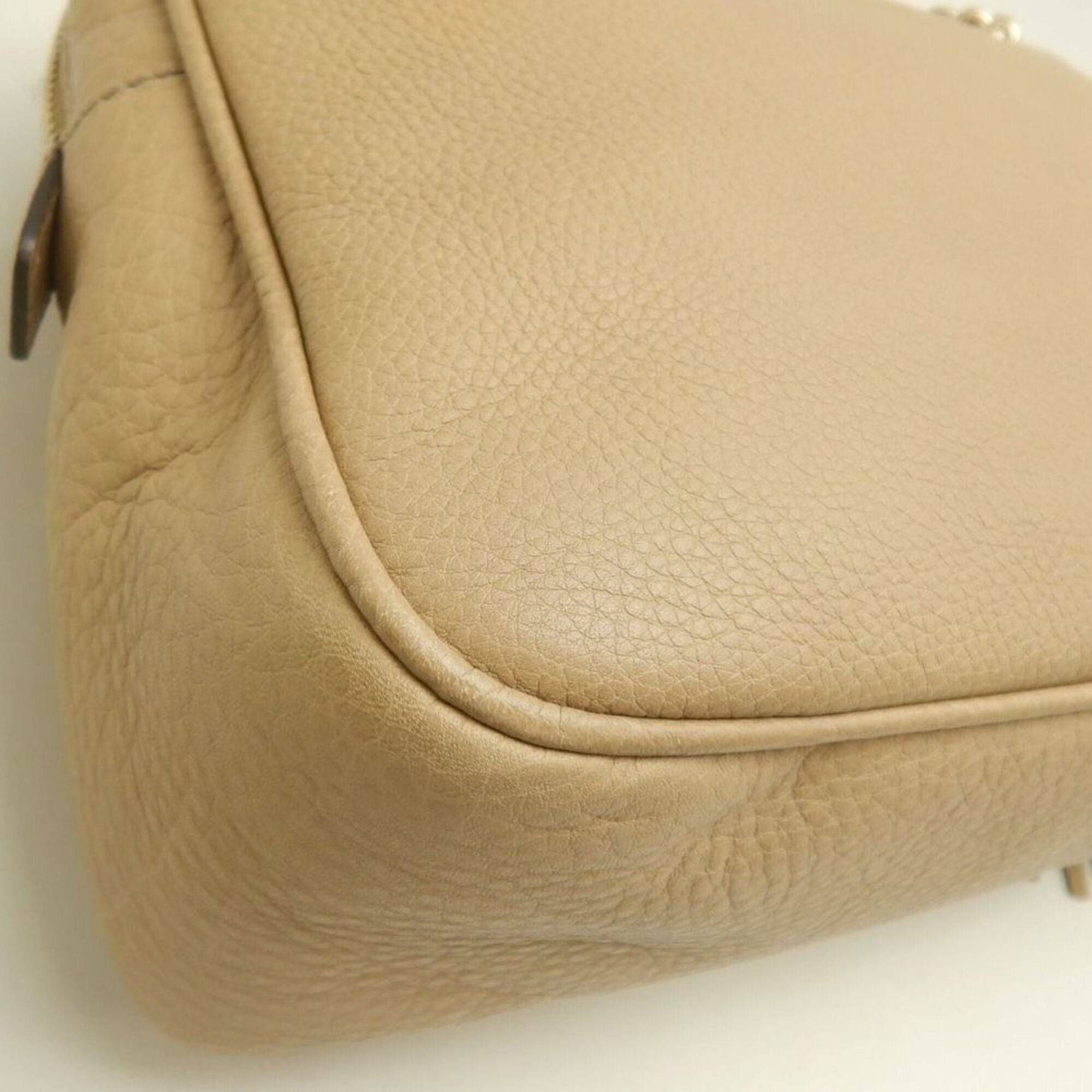 Gucci Soho Beige Leather Shoulder Bag (Pre-Owned)