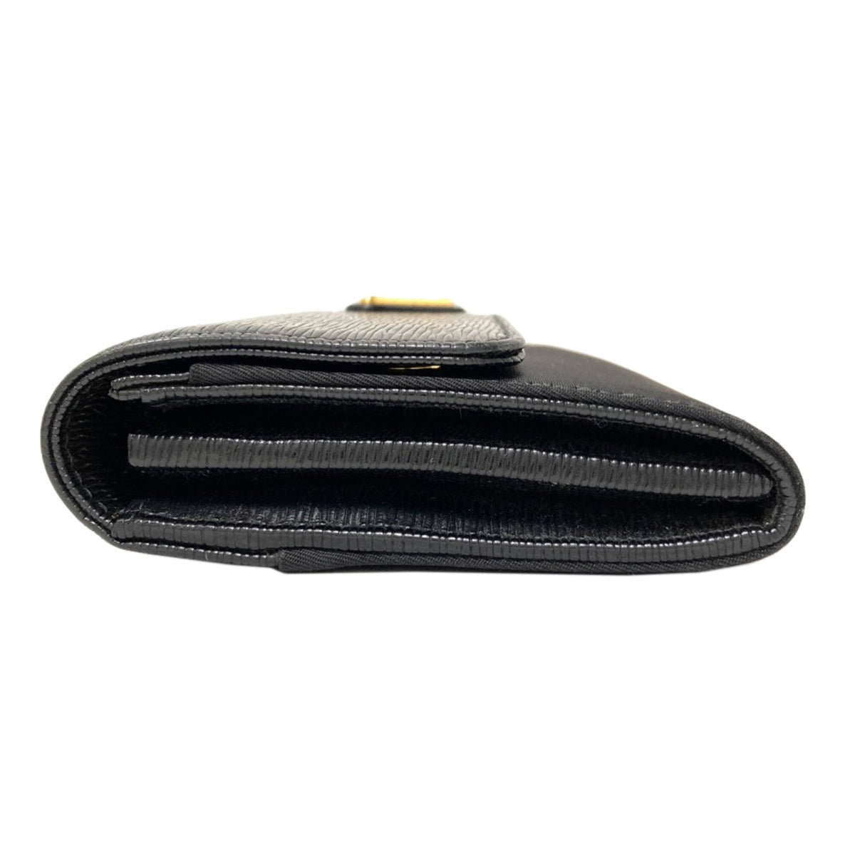 Prada Black Nylon Leather Long Wallet (Bi-Fold) (Pre-Owned)