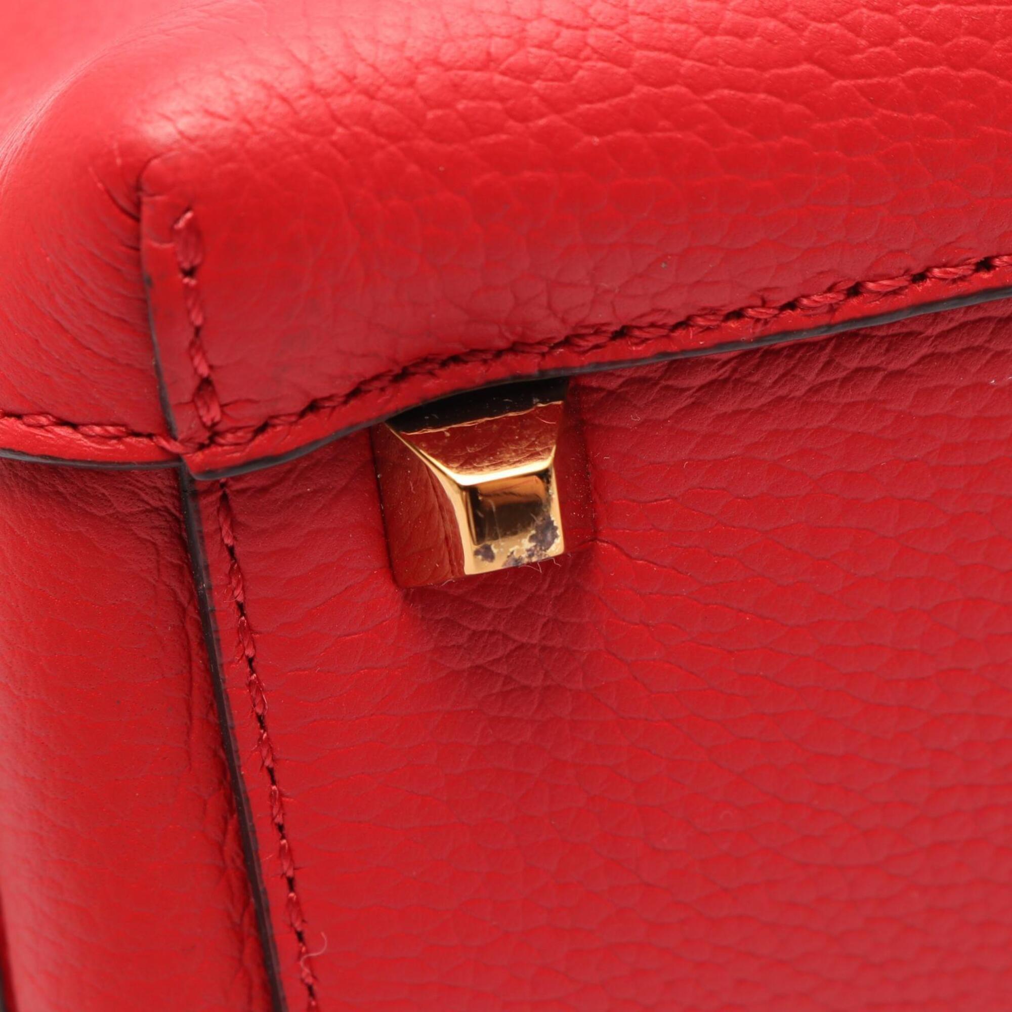 Mcm Red Color Leather Handbag (Pre-Owned)