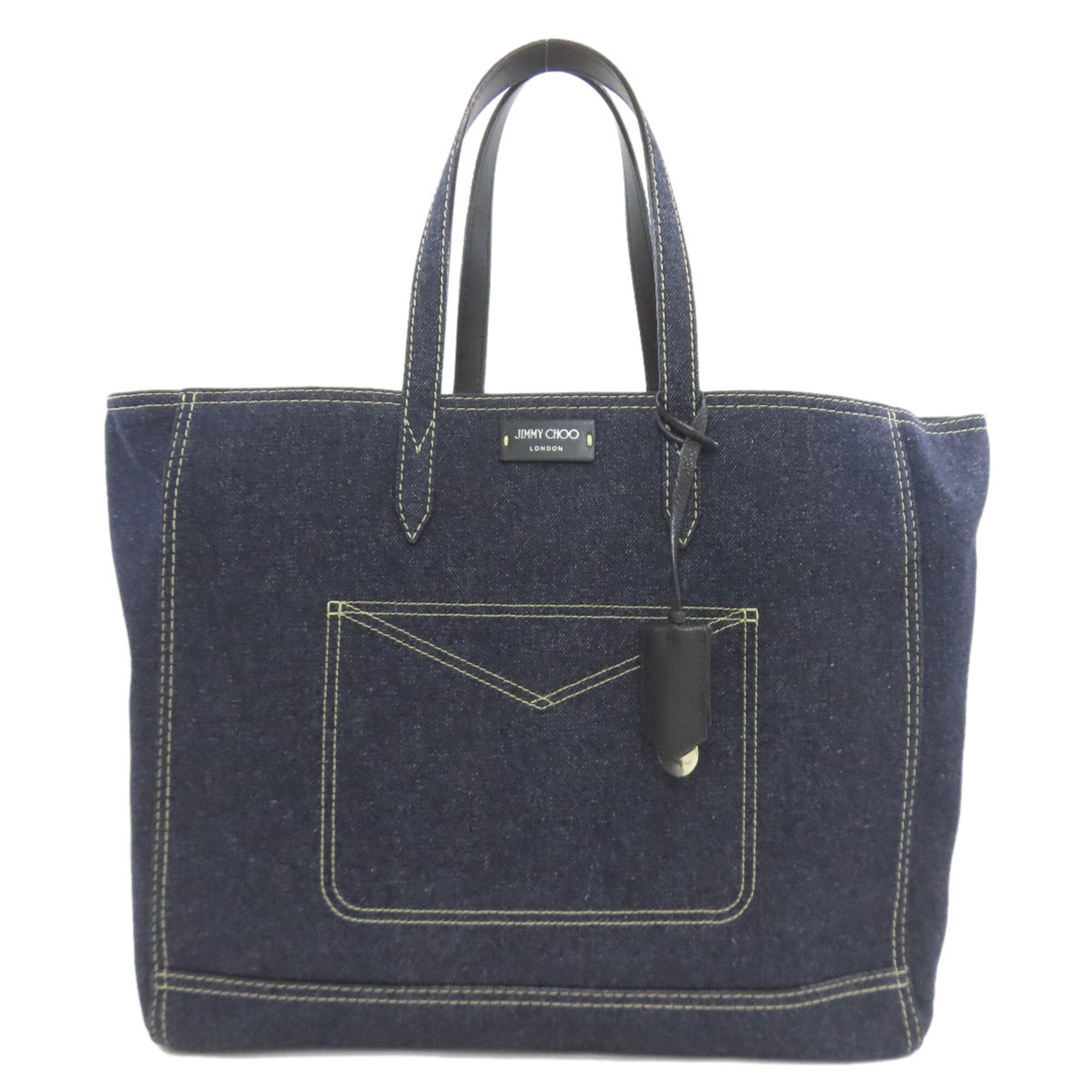 Jimmy Choo Blue Navy Denim Tote Bag (Pre-Owned)