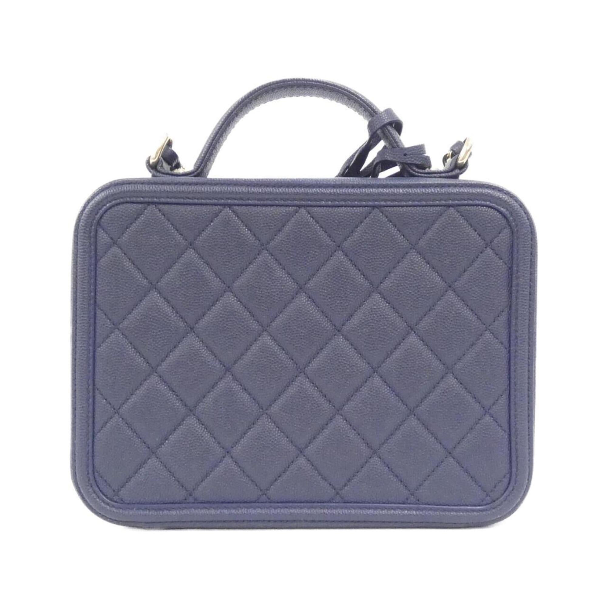 Chanel Navy Grained Calfskin Shoulder Bag (Pre-Owned)