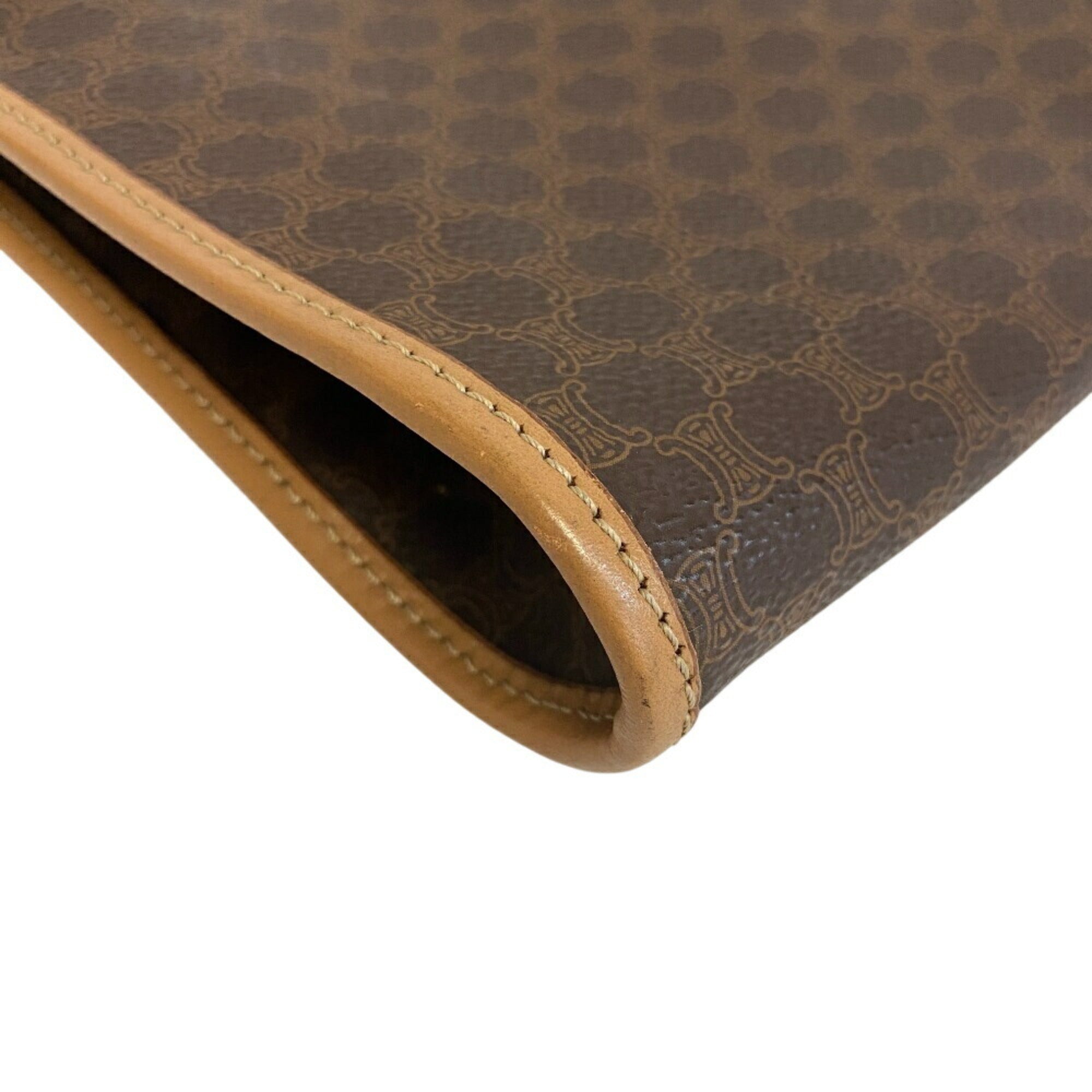 Celine Macadam Beige Leather Clutch Bag (Pre-Owned)