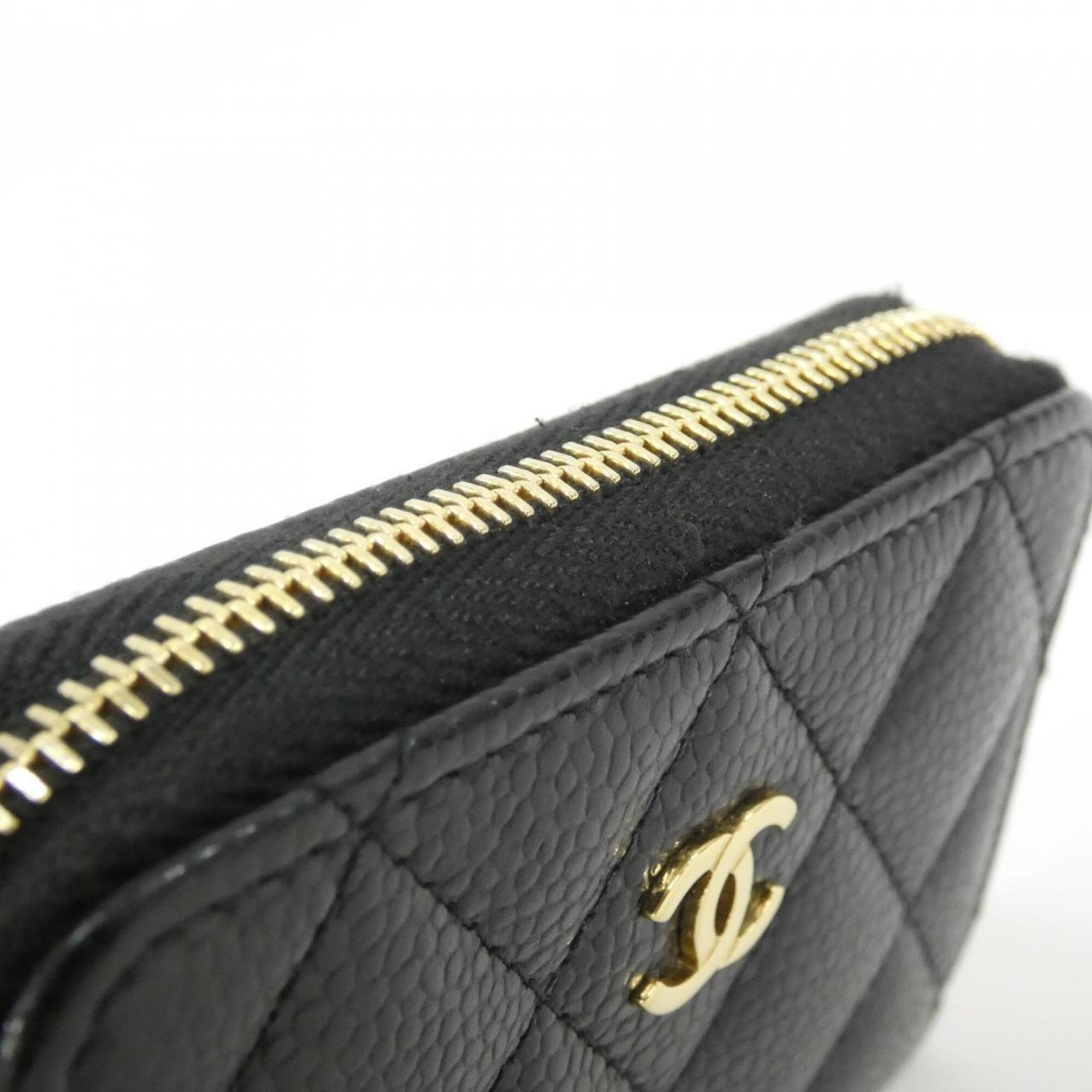 Chanel Black Grained Calfskin Coin Purse/Coin Case (Pre-Owned)