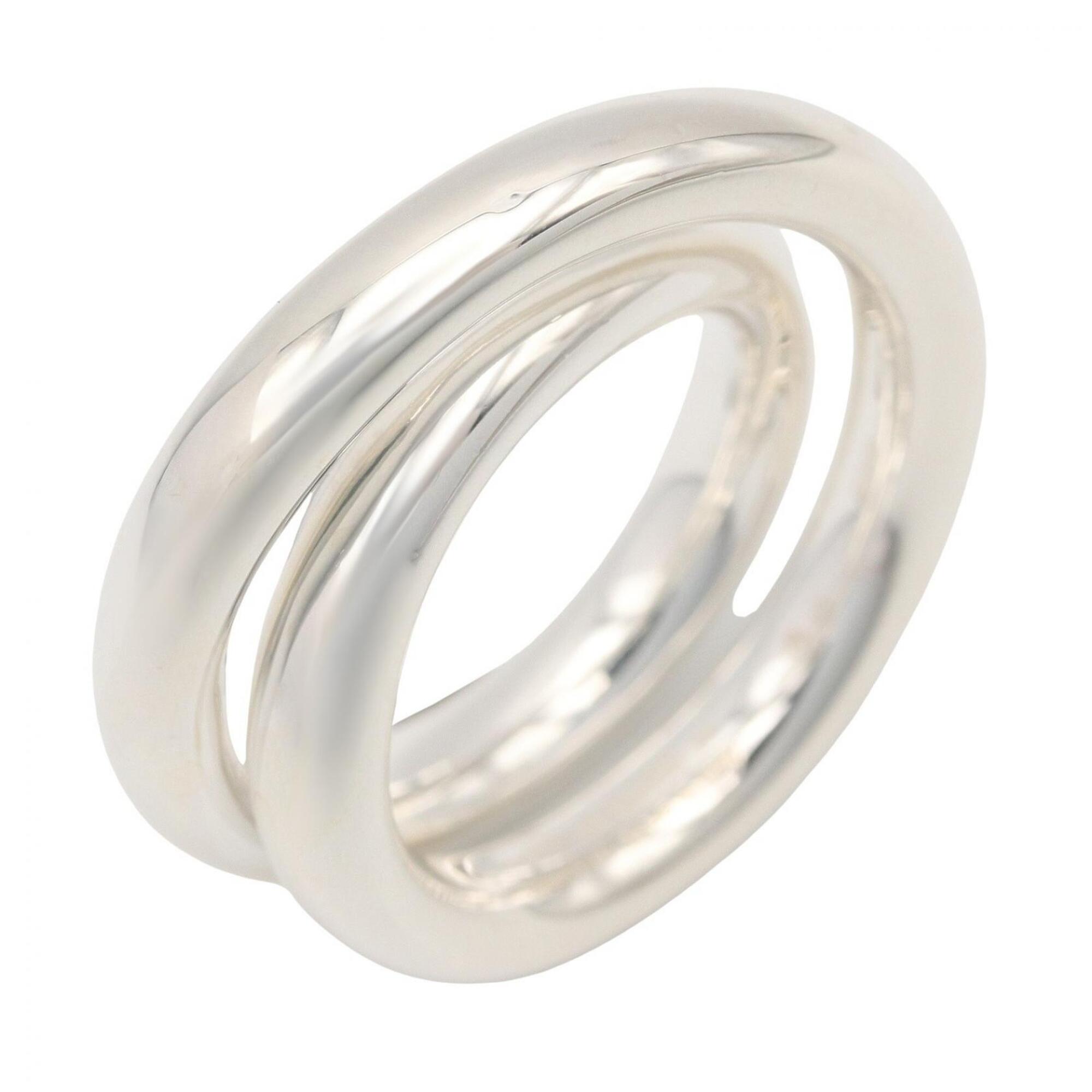 Hermes Silver Silver 925 Band Ring (Pre-Owned)