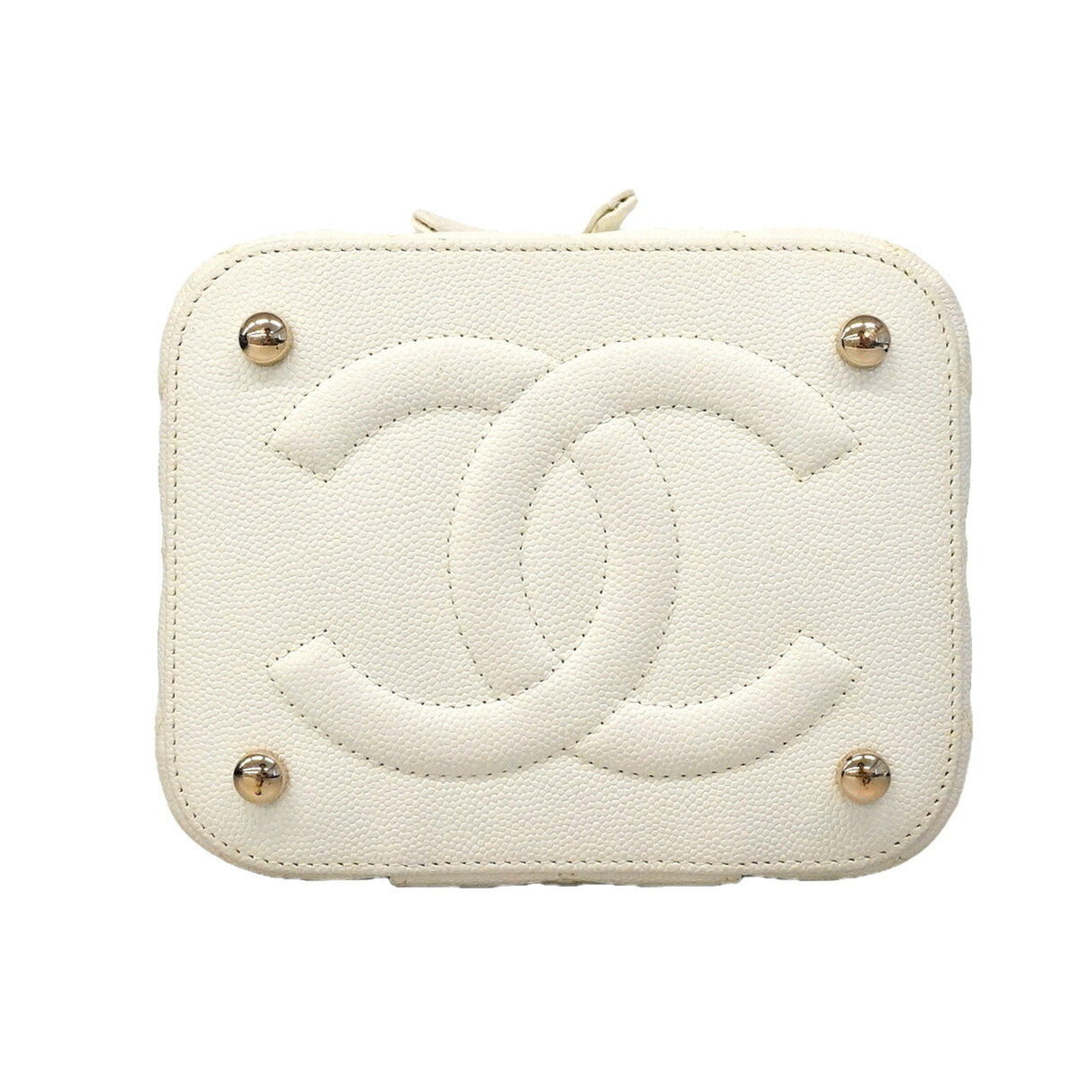 Chanel White Grained Calfskin Vanity Bag (Pre-Owned)