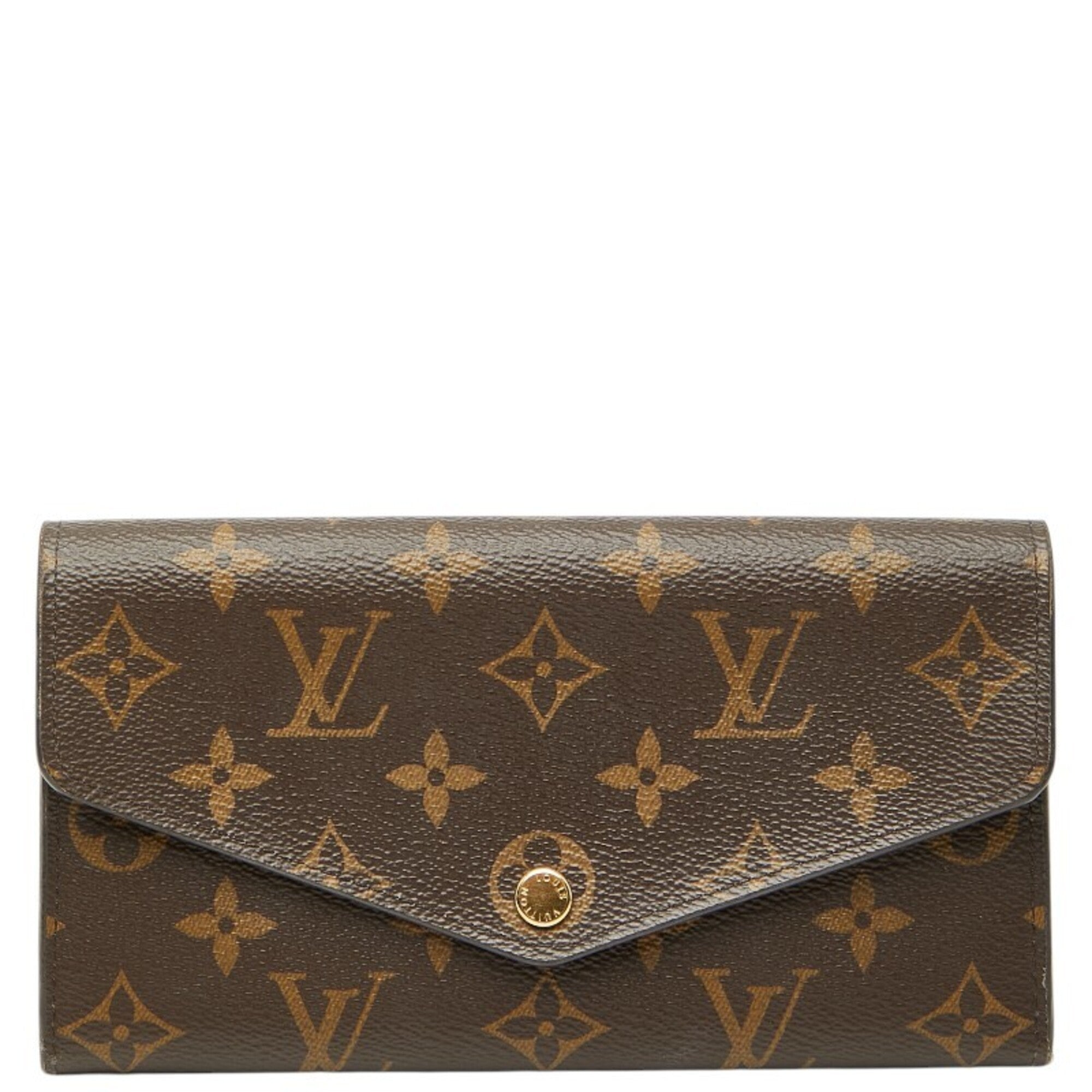 Louis Vuitton Monogram Brown Fuchsia Pvc Leather Long Wallet (Bi-Fold) (Pre-Owned)
