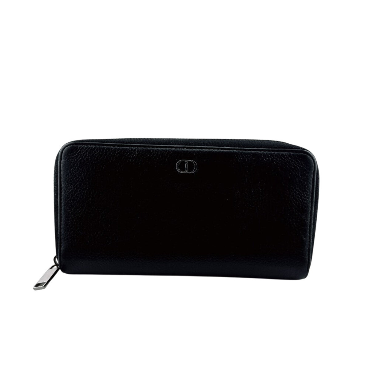 Christian Dior Black Leather Long Wallet (Bi-Fold) (Pre-Owned)