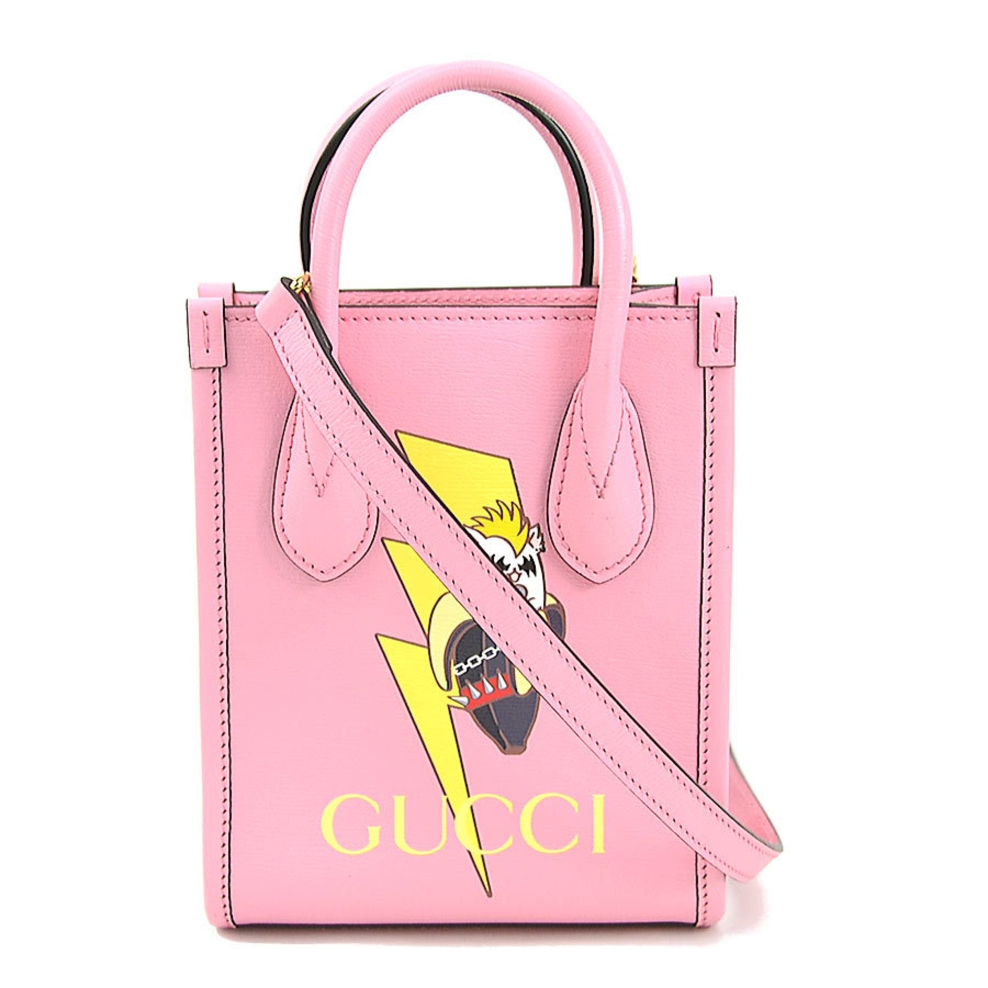 Gucci Pink Leather Handbag Shoulder Bag (Pre-Owned)