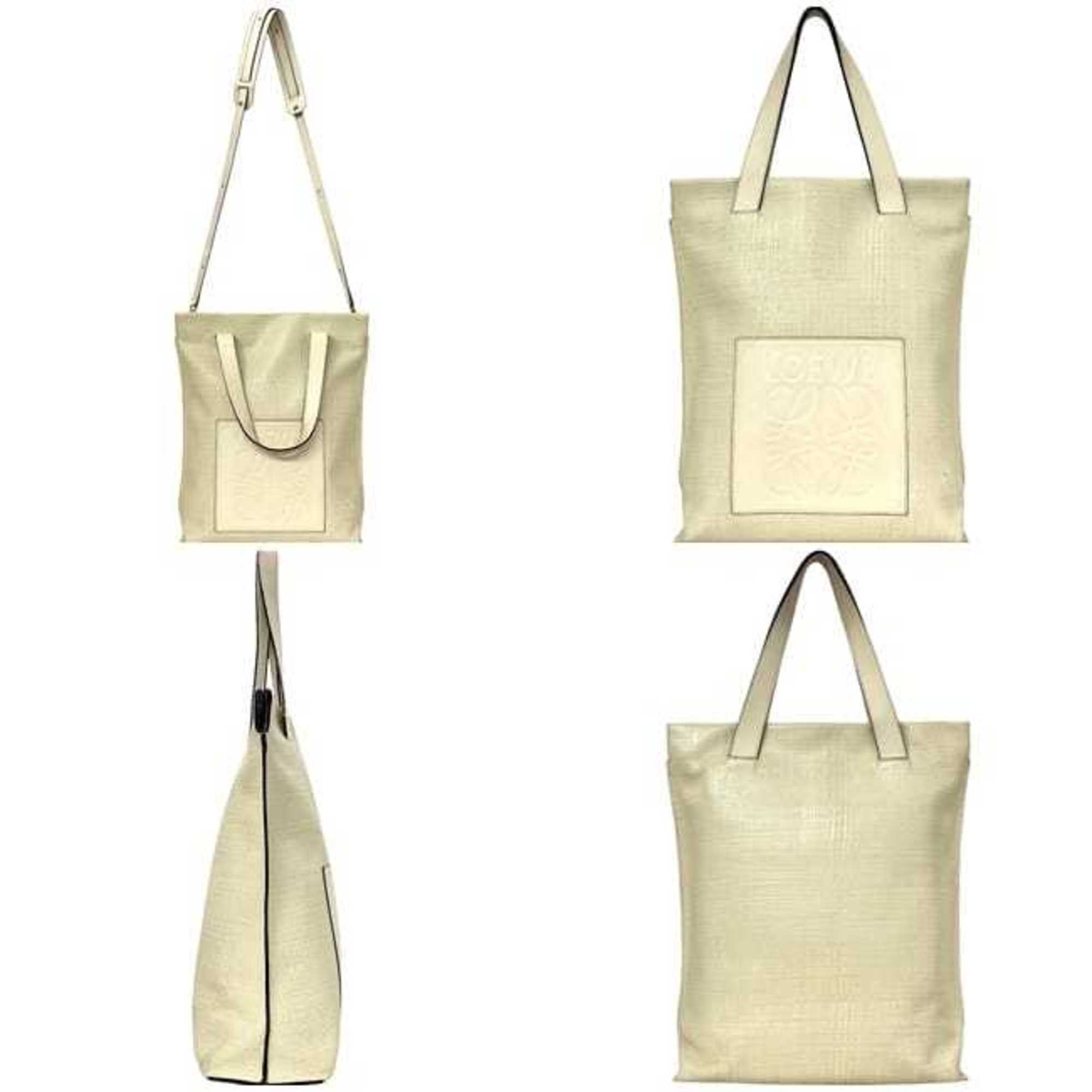 Loewe Ivory White Leather Shoulder Bag Tote Bag (Pre-Owned)