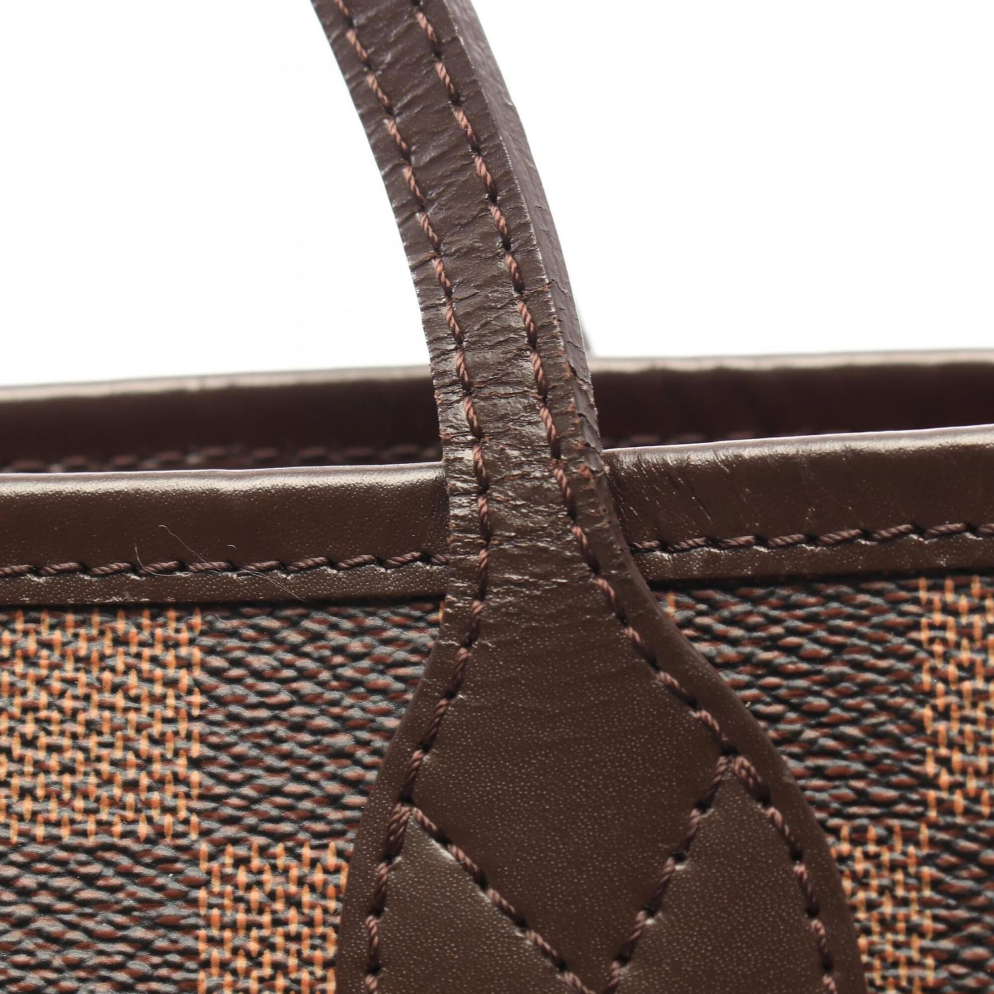 Louis Vuitton Brown Coated Canvas Leather Handbag Tote Bag (Pre-Owned)