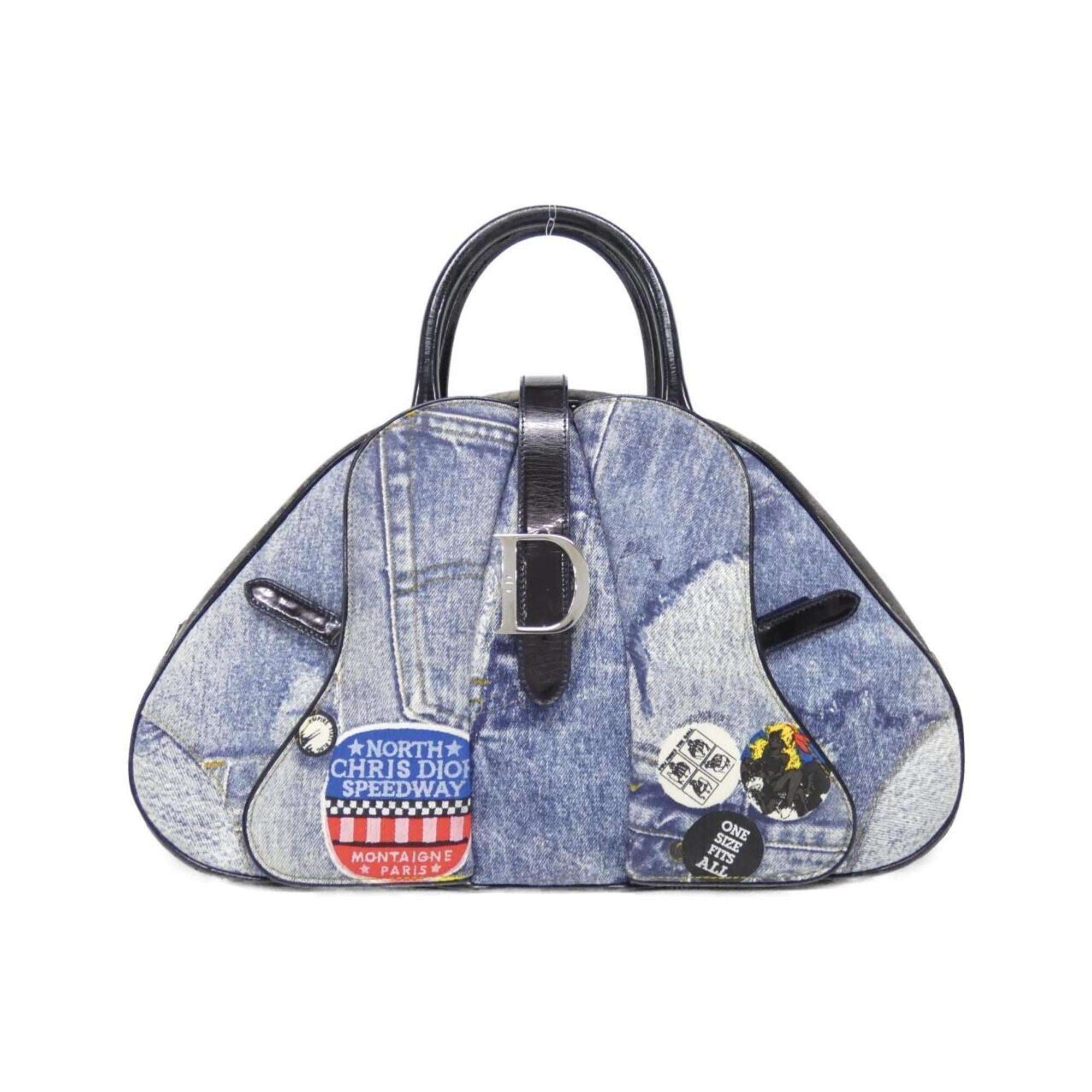 Christian Dior Blue Denim Leather Handbag (Pre-Owned)