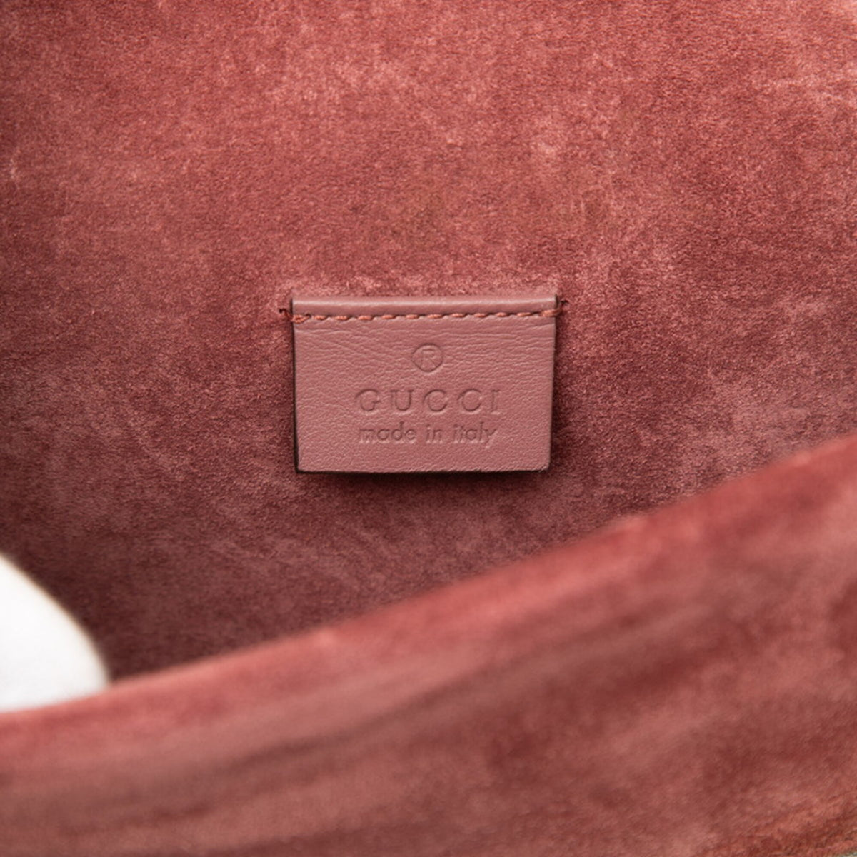 Gucci Gg Blooms Beige Bordeaux Pvc Suede Shoulder Bag (Pre-Owned)