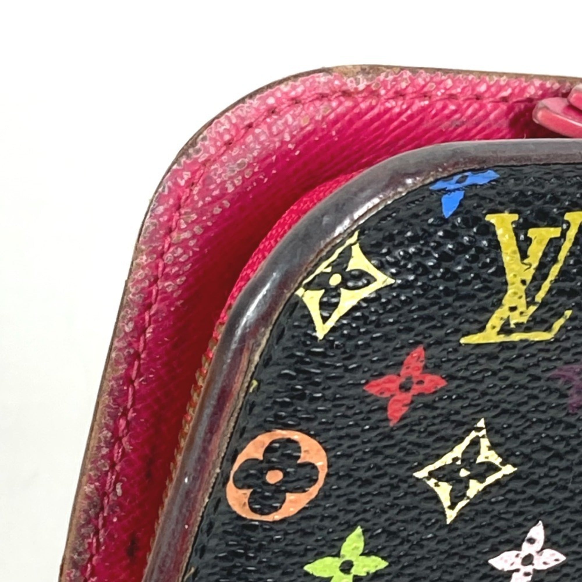 Louis Vuitton Black Pink Monogram Multicolore Long Wallet (Bi-Fold) (Pre-Owned)