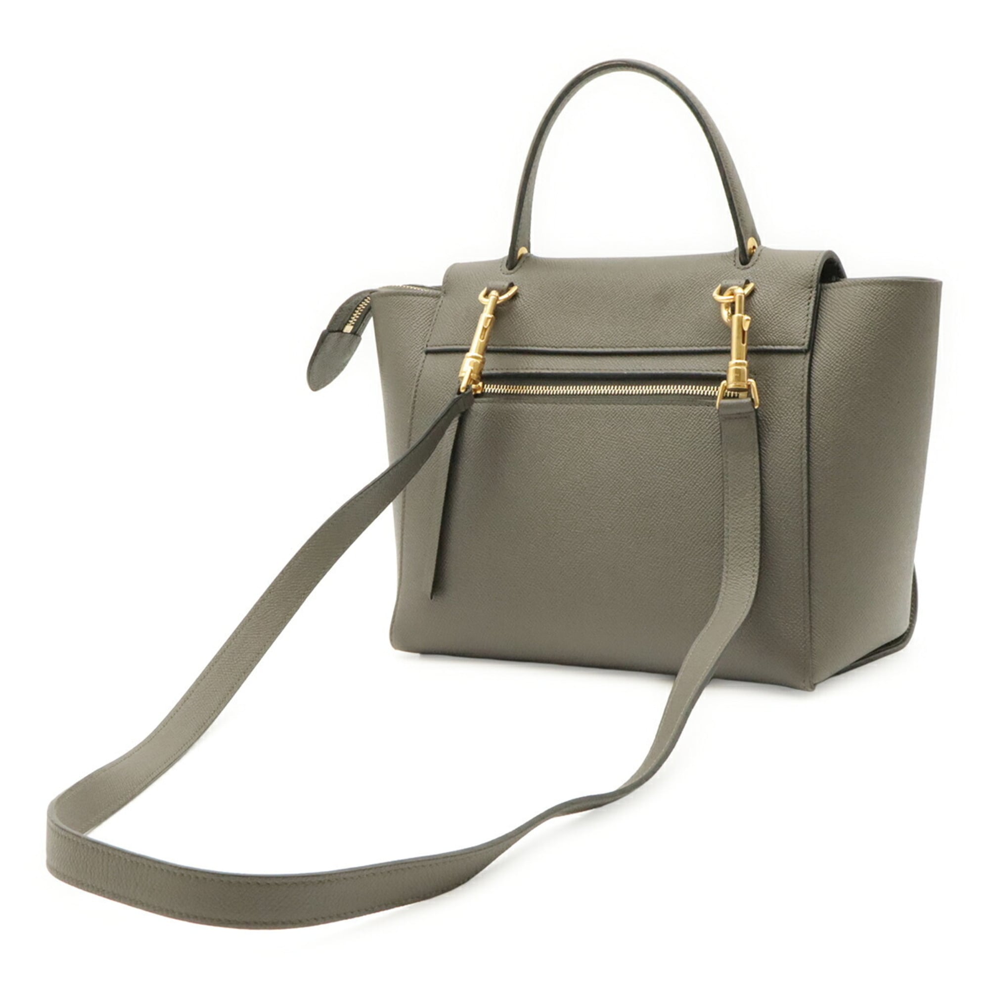 Celine Gray Leather Handbag Shoulder Bag (Pre-Owned)