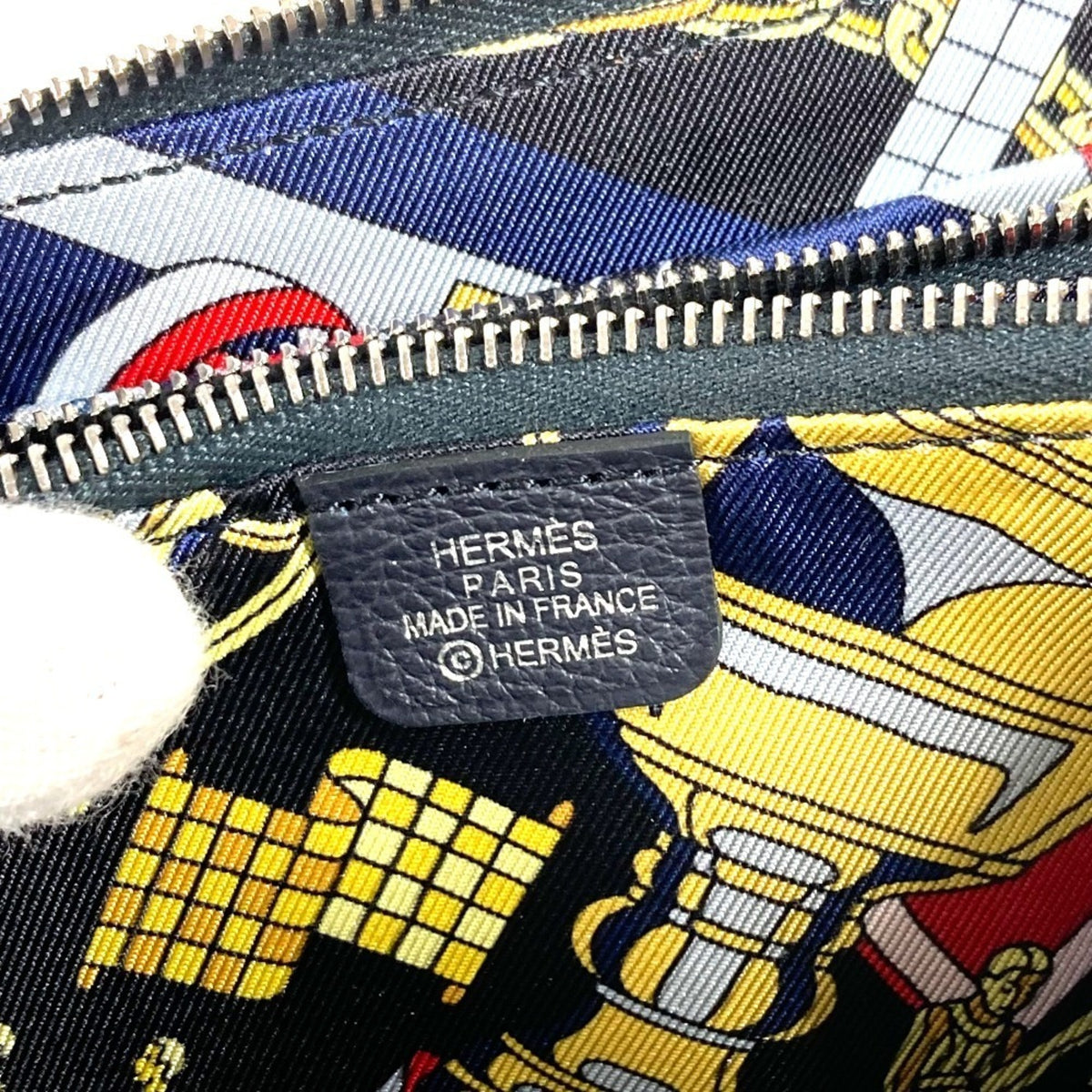 Hermes Navy Leather Coin Purse/Coin Case (Pre-Owned)
