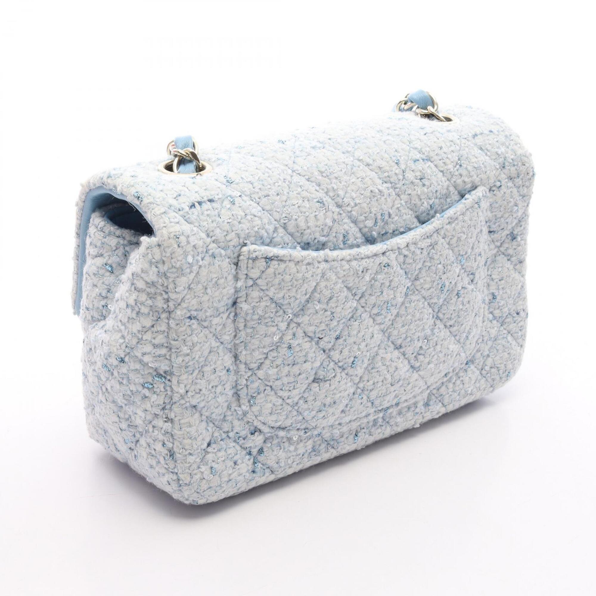 Chanel Blue Fabric Handbag Shoulder Bag (Pre-Owned)