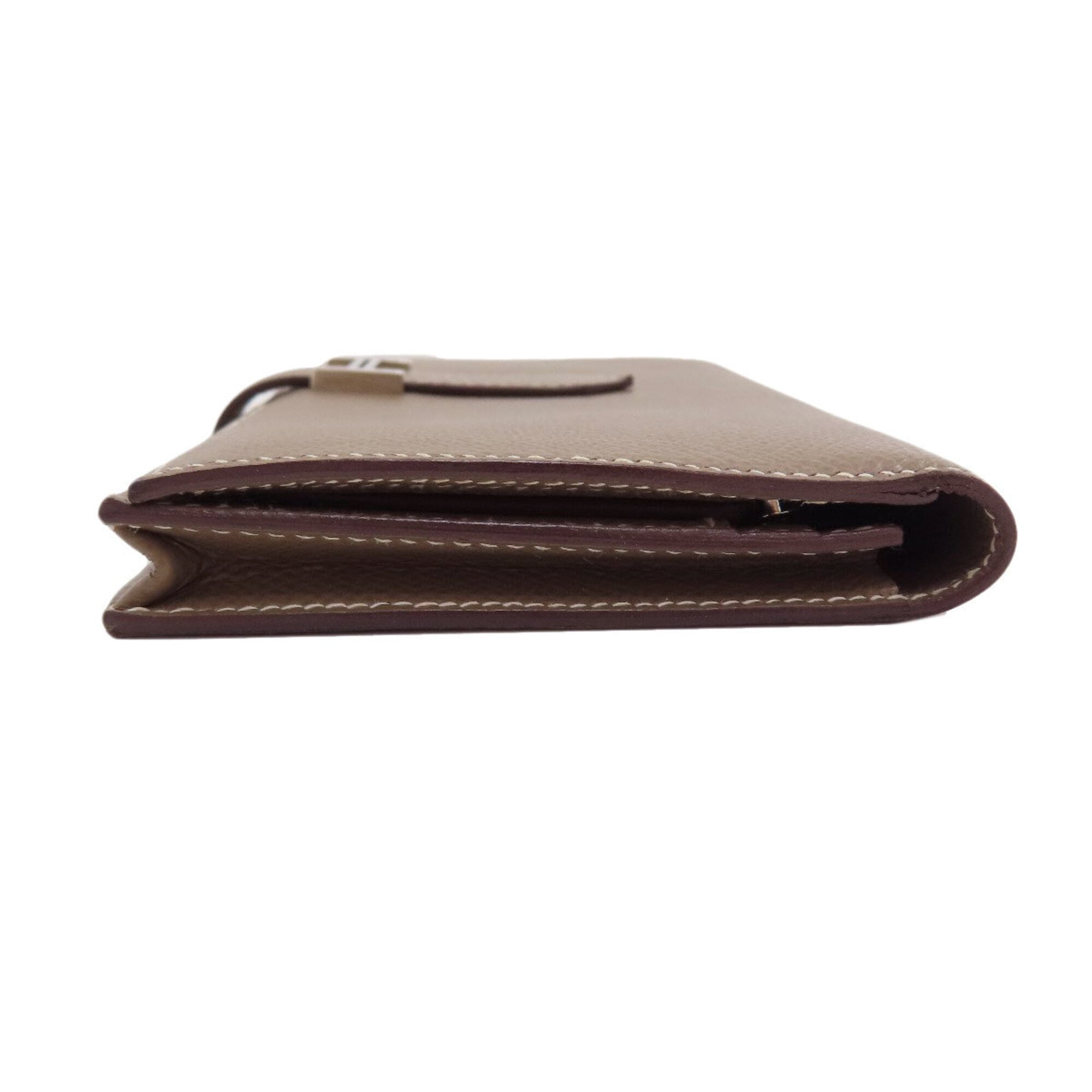 Hermes Etoupe Gray Epsom Leather Long Wallet (Bi-Fold) (Pre-Owned)