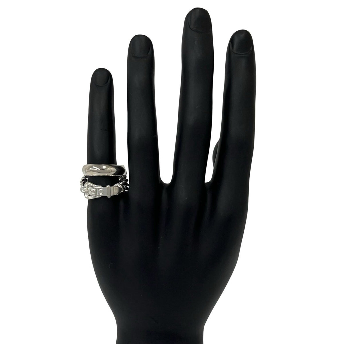 Hermes Silver Silver 925 Band Ring (Pre-Owned)