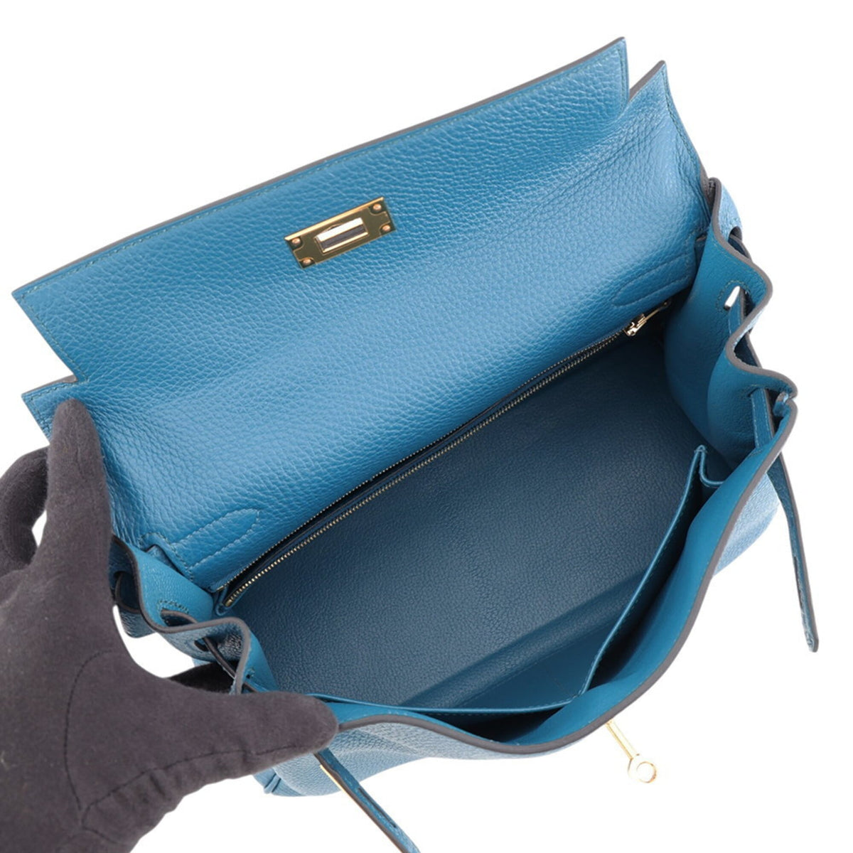 Hermes Kelly Blue Togo Leather Handbag (Pre-Owned)