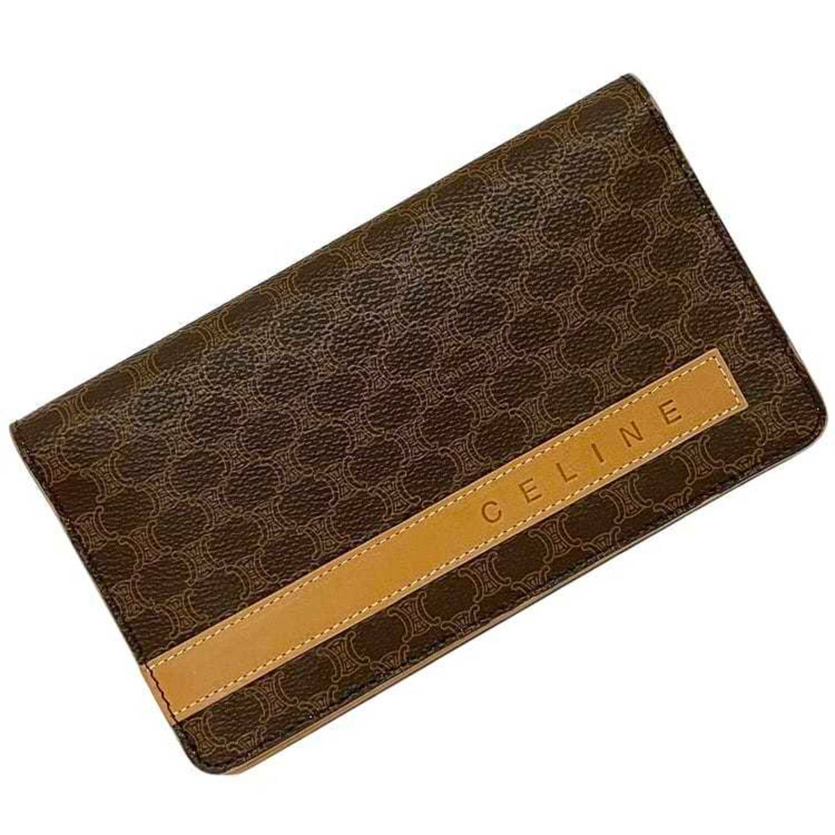 Celine Macadam Brown Pvc Long Wallet (Bi-Fold) (Pre-Owned)
